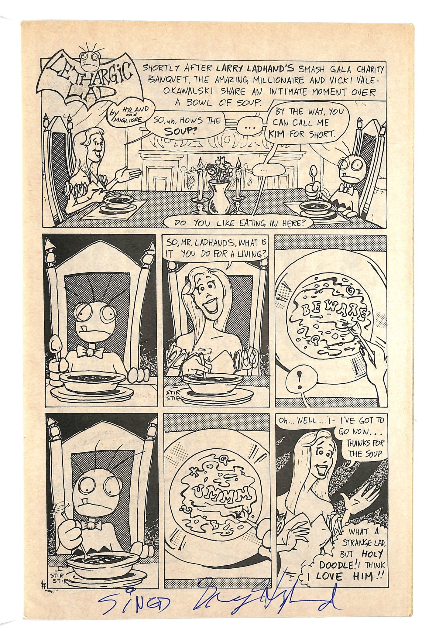 Lethargic Comics, Weakly 1991 #4 Signed by Greg Hyland - back issue - $10.00