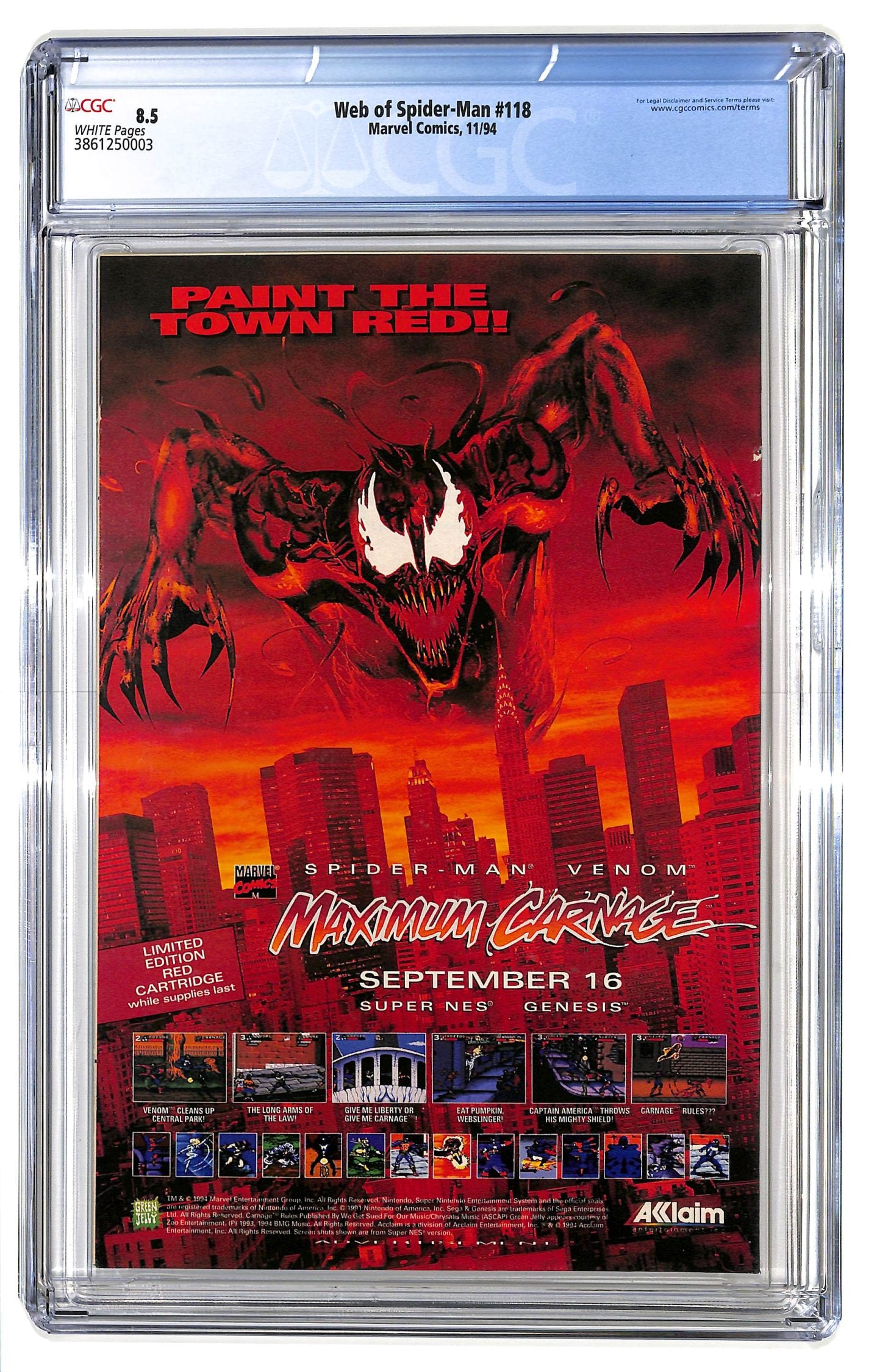 Web of Spider-Man 1985 #118 Direct Edition - CGC 8.5 - $95.00