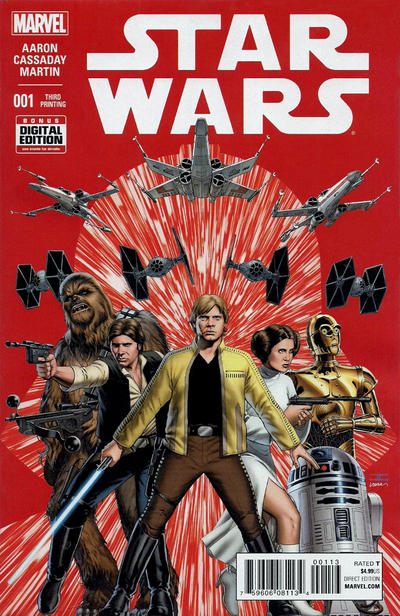 Star Wars 2015 #1 Third Print Variant - John Cassaday - back issue