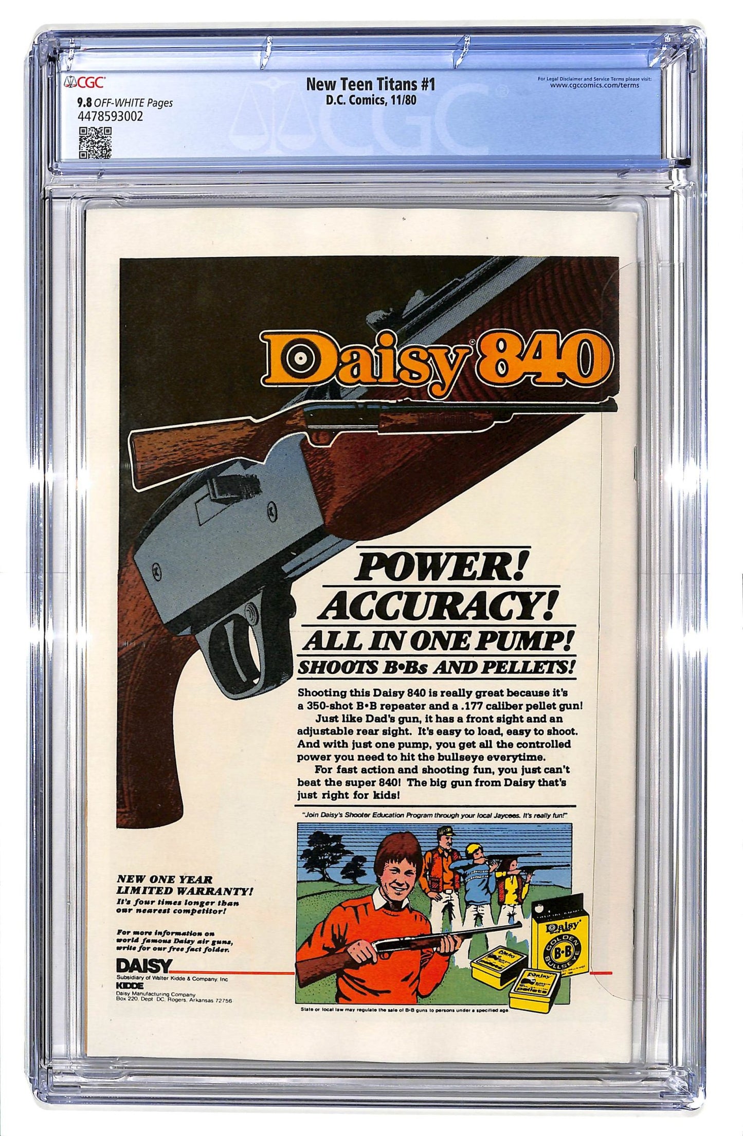 The New Teen Titans 1980 #1 Direct ed. - CGC 9.8 - $350.00