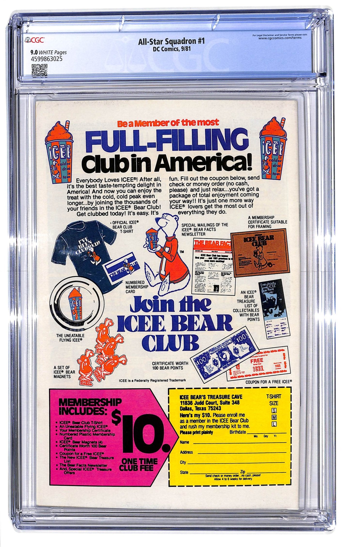All-Star Squadron 1981 #1 Direct ed. - CGC 9.0 - $55.00