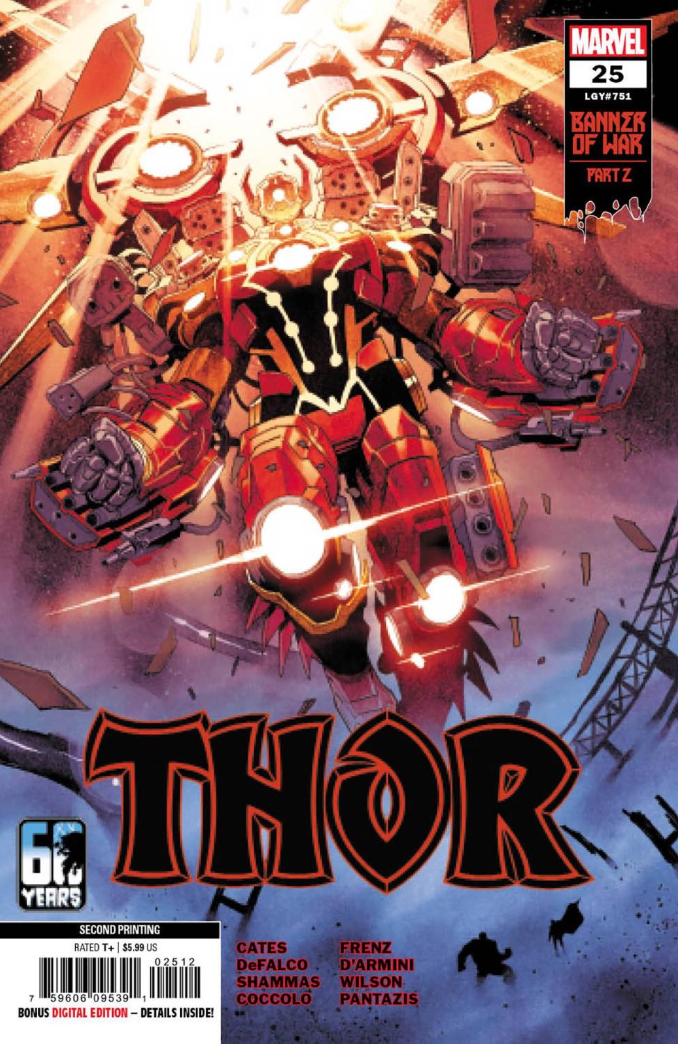 THOR #25 2ND PRINTING COCCOLO VAR