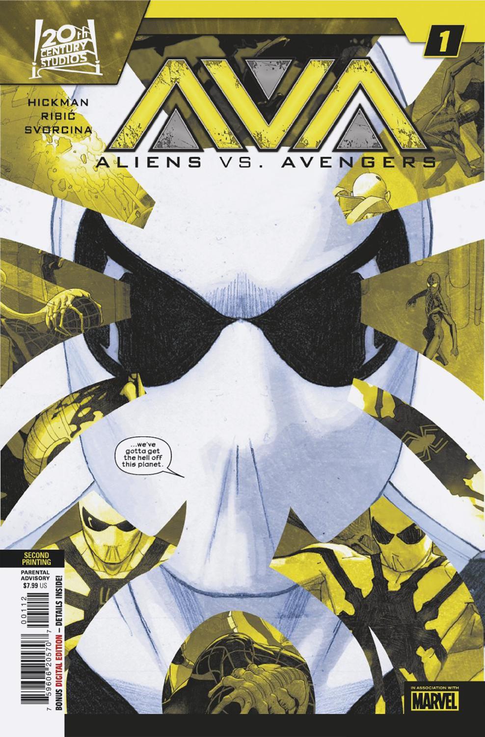 ALIENS VS AVENGERS #1 ESAD RIBIC 2ND PRINTING VAR CVR A