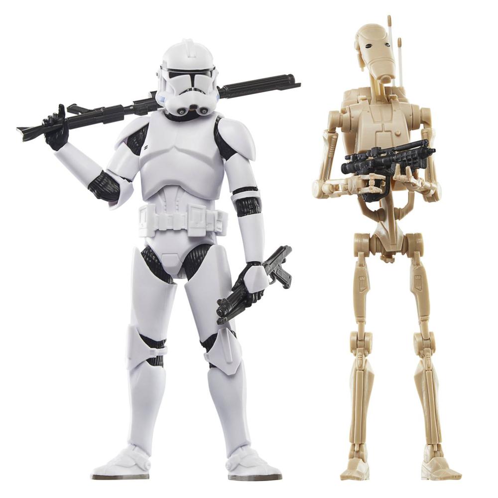 SW BLACK SERIES CW 6IN CLONE TROOPER AND BATTLE DROID AF 2PK