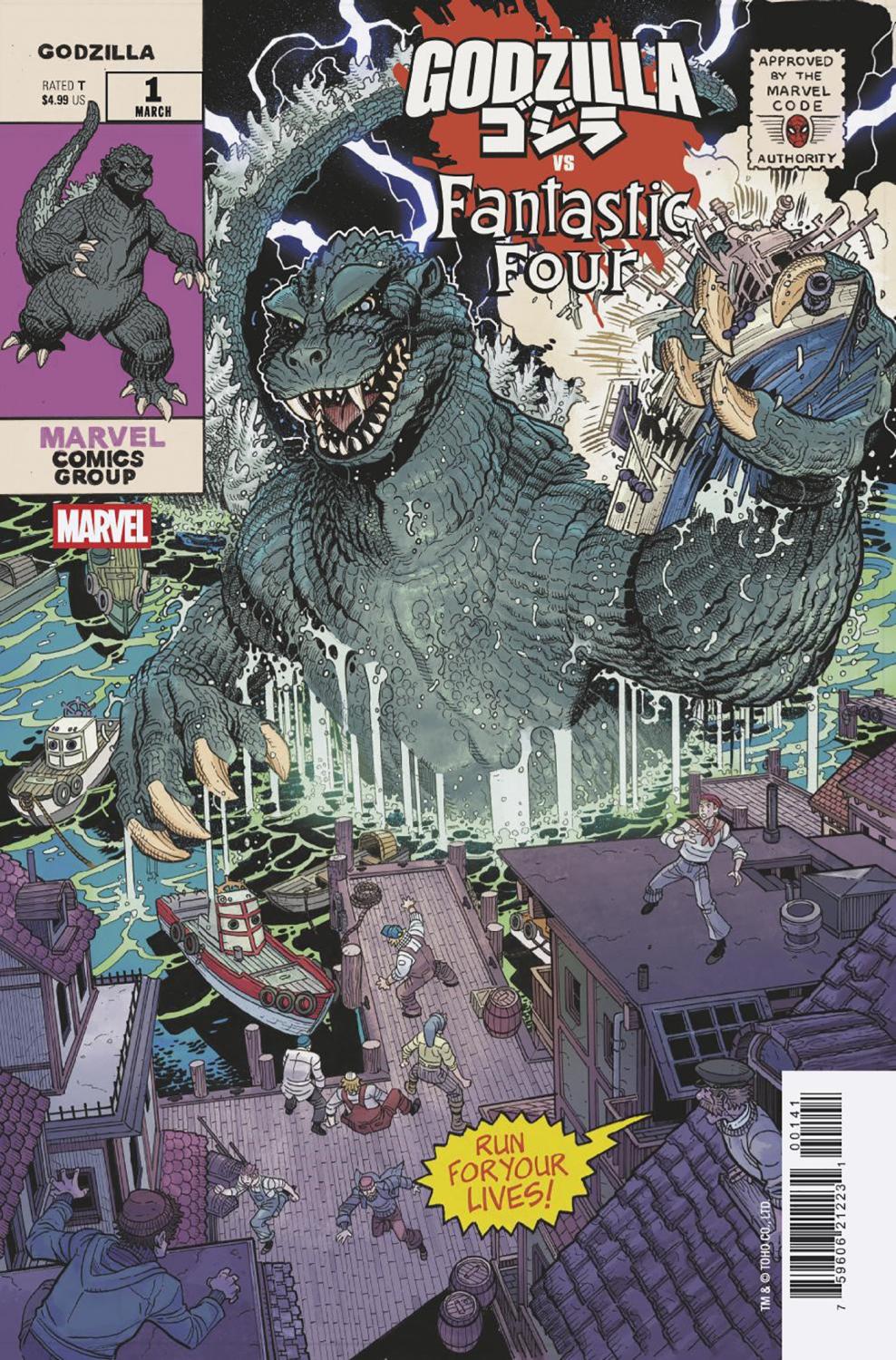 GODZILLA VS FANTASTIC FOUR #1 NICK BRADSHAW MONSTER HOMAGE VAR CVR D