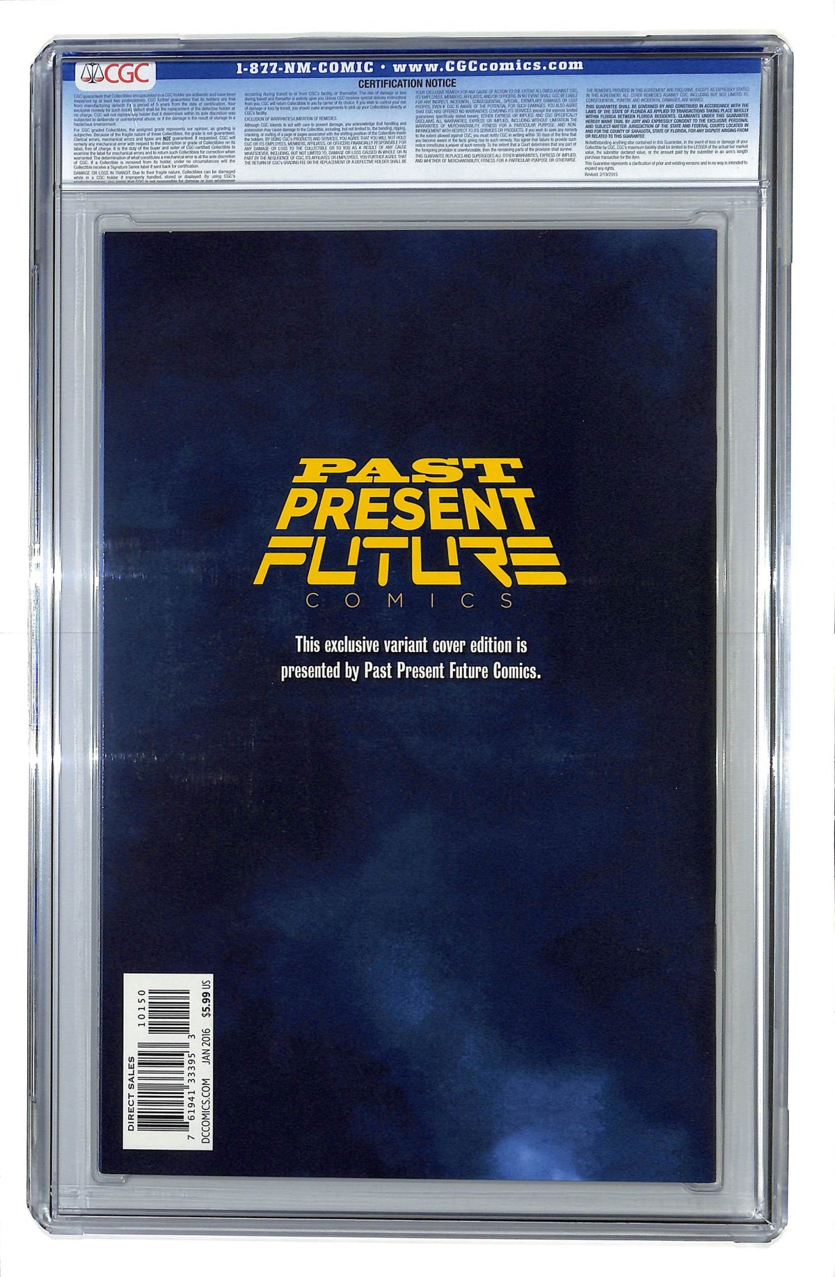 Dark Knight III: The Master Race 2016 #1 Past Present Future Comics Tony Daniel Cover - CGC 9.8 - $245.00