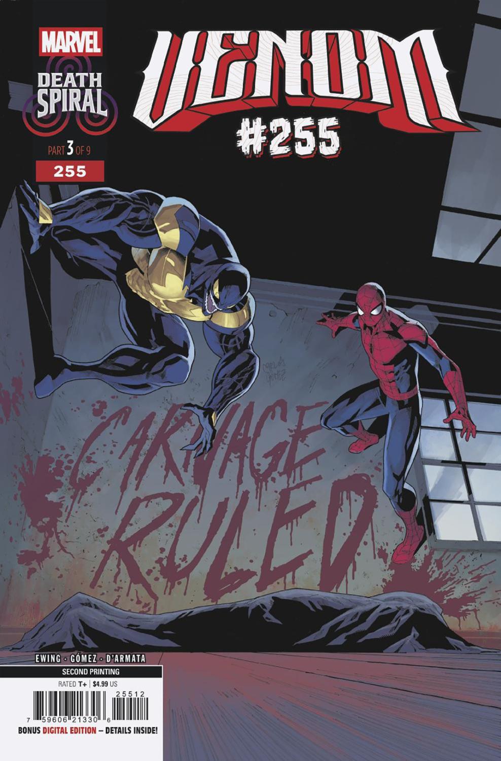 VENOM #255 CARLOS GOMEZ 2ND PRINTING VAR DS CVR A