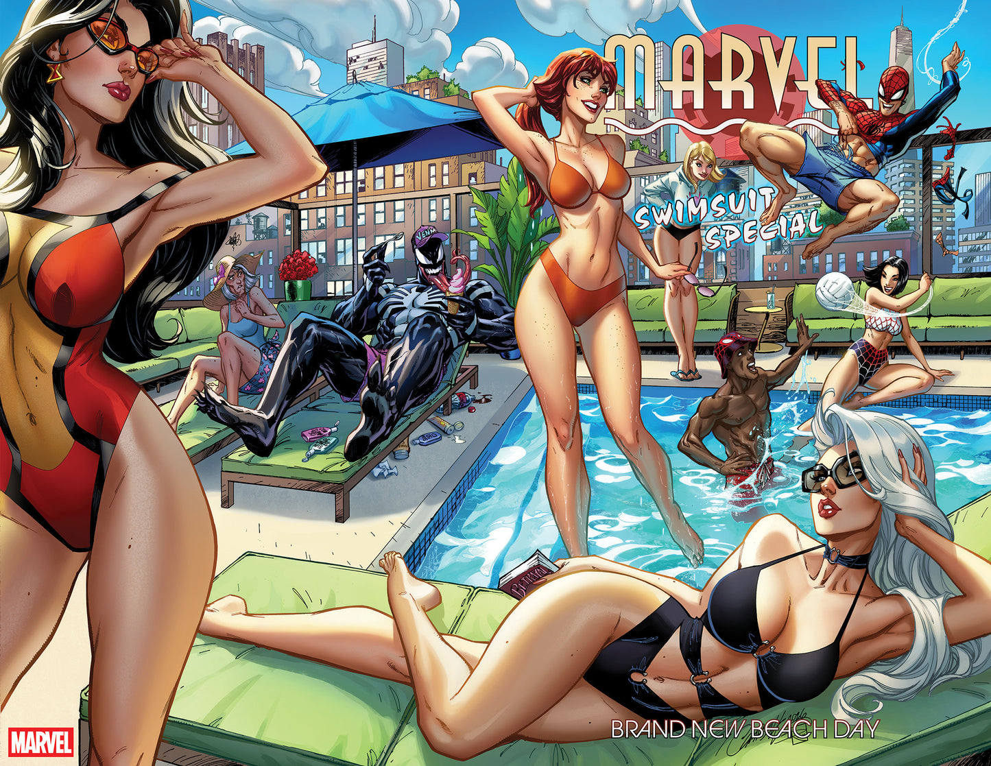 MARVEL SWIMSUIT SPECIAL BRAND NEW BEACH DAY #1 CVR A J SCOTT CAMPBELL