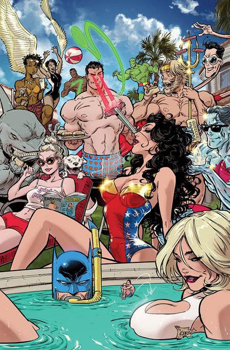 JUSTICE LEAGUE UNLIMITED #21 CVR F KAARE ANDREWS SWIMSUIT CARD STOCK VAR