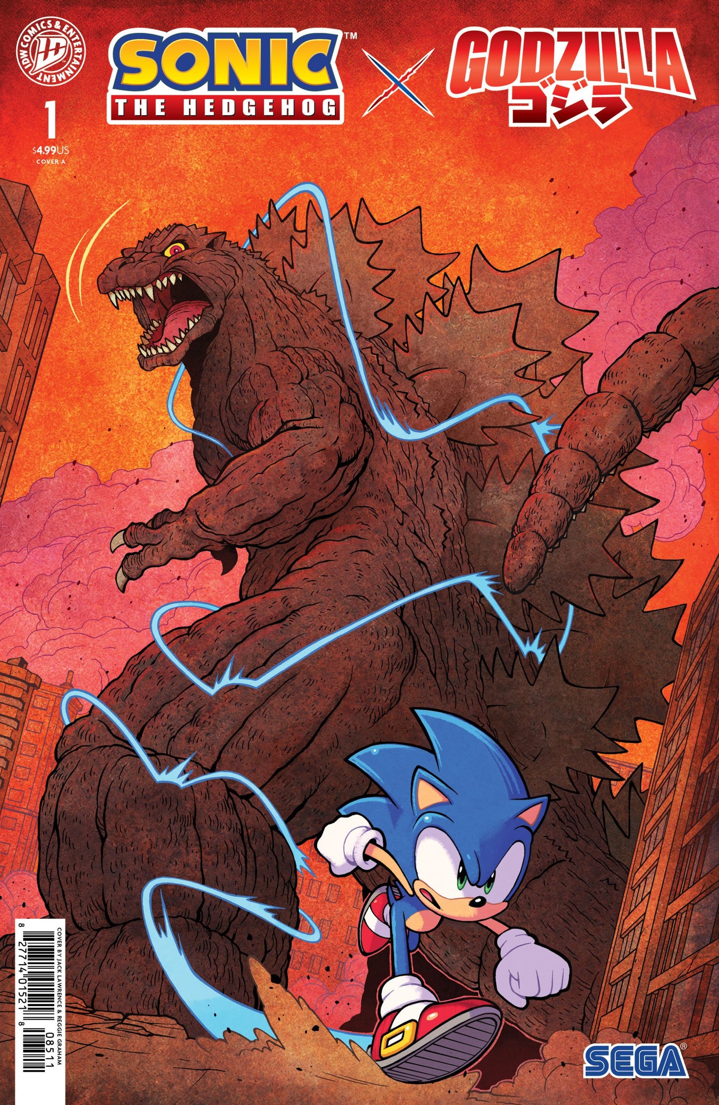 SONIC THE HEDGEHOG X GODZILLA #1 CVR A LAWRENCE