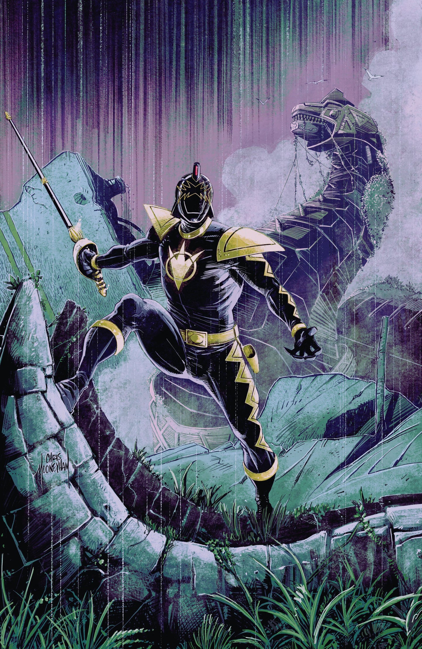 POWER RANGERS GREEN #1 CVR C MOONEYHAM TOMMY OLIVER CARD STOCK CONNECTING VAR