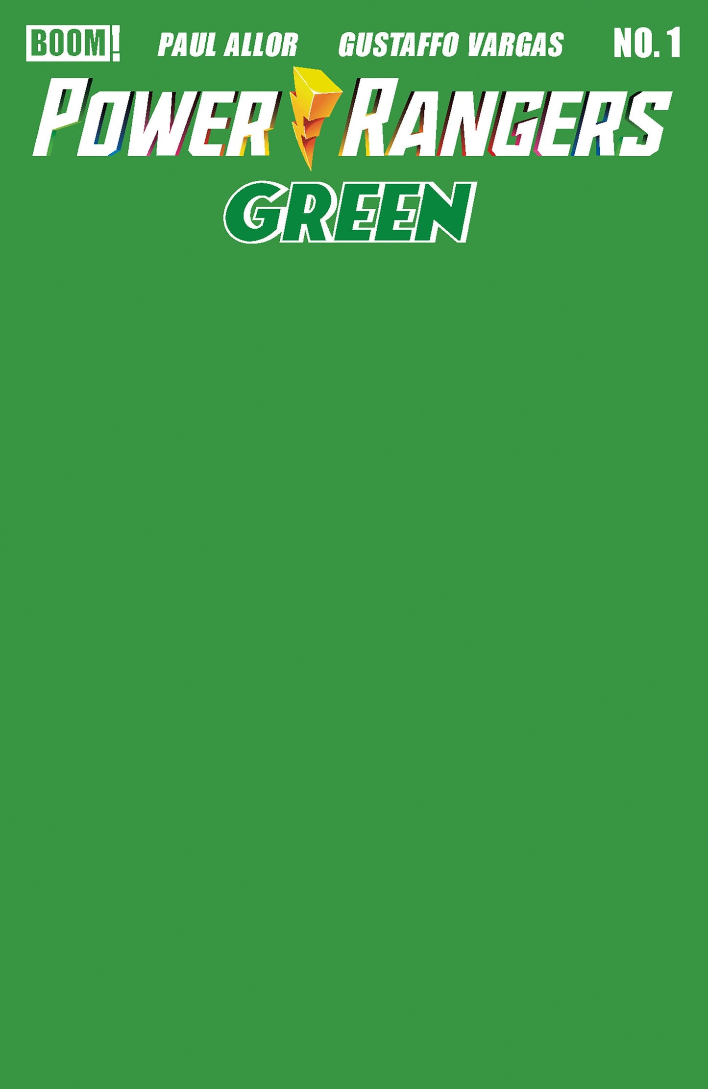 POWER RANGERS GREEN ##1 E GREEN BLANK SKETCH VAR CVR E