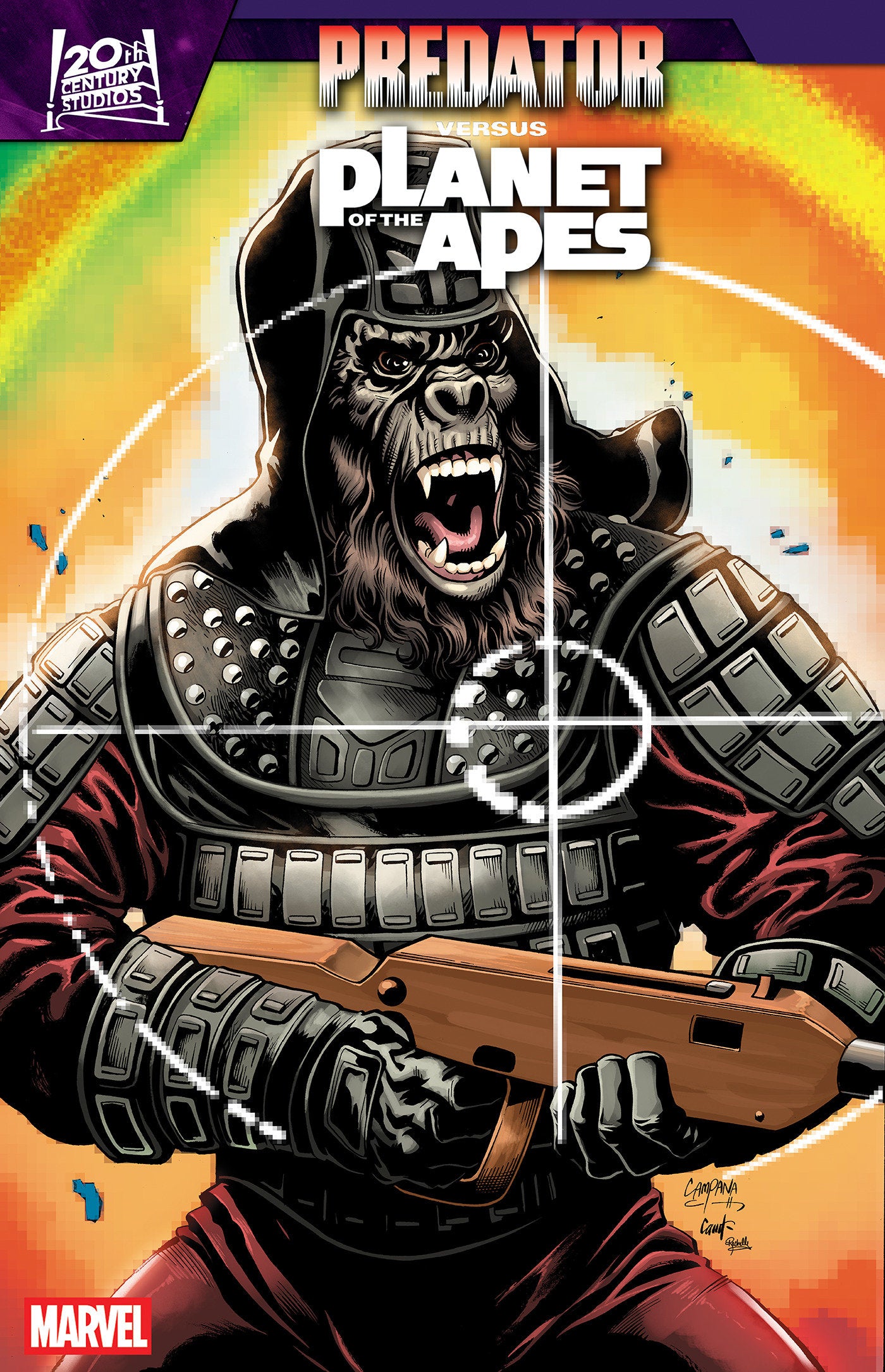 PREDATOR VS THE PLANET OF THE APES #2 CVR B CHRIS CAMPANA MOVIE POSTER HOMAGE VAR