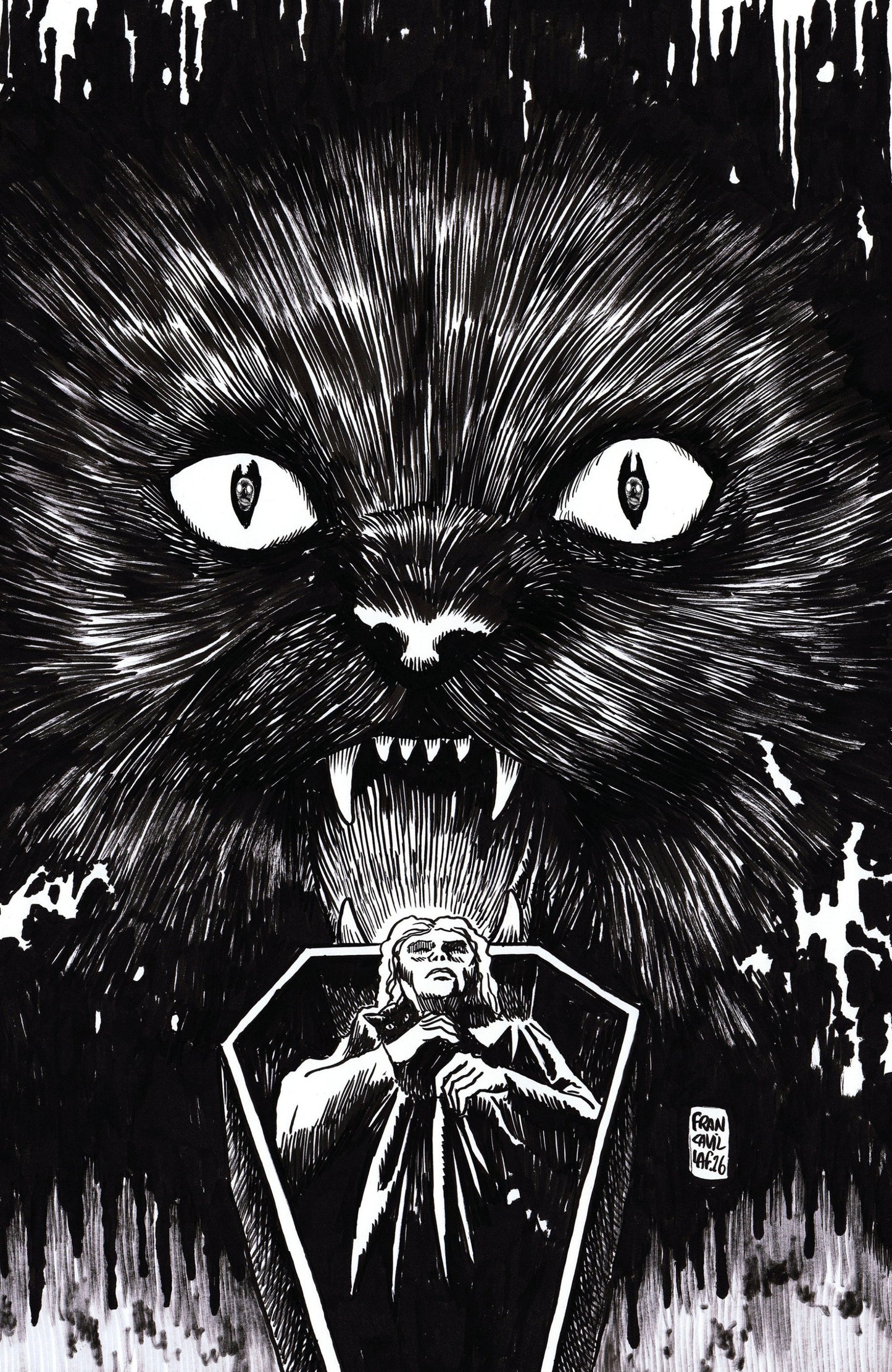 STUFF OF NIGHTMARES THE CAT IN THE COFFIN #1 I UNLIMITED VAR FULL ART FRANCAVILLA CVR I