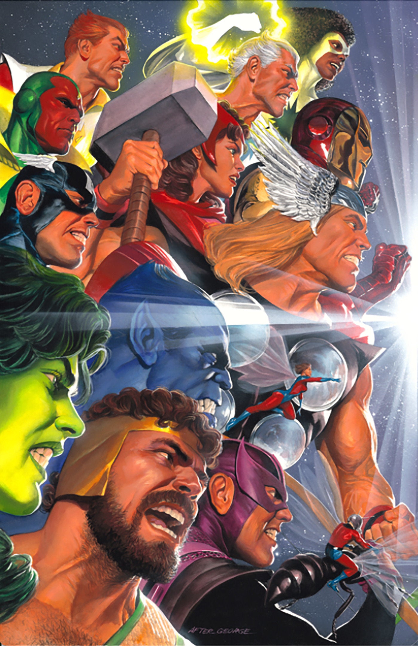 JLA AVENGERS #3 FACSIMILE EDITION CVR D ALEX ROSS 2-PART CONNECTING