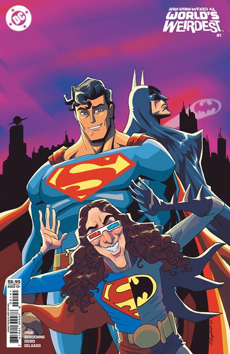 BATMAN SUPERMAN WEIRD AL WORLDS WEIRDEST #1 ONE SHOT CVR D JERRY GAYLORD CARD STOCK VAR