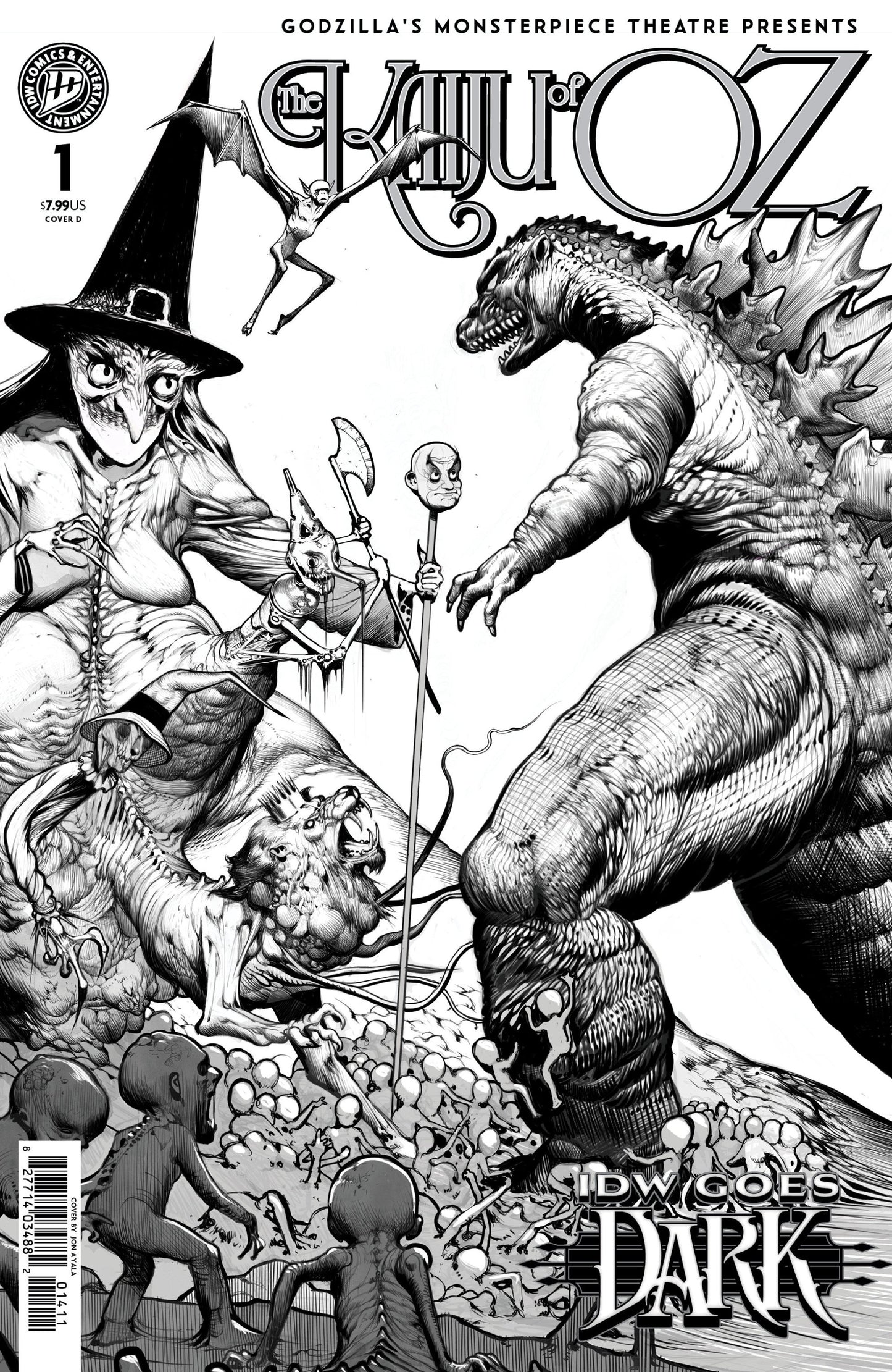 GODZILLAS MONSTERPIECE THEATRE PRESENTS THE KAIJU OF OZ VAR D AYALA IDW GOES DARK VAR CVR D