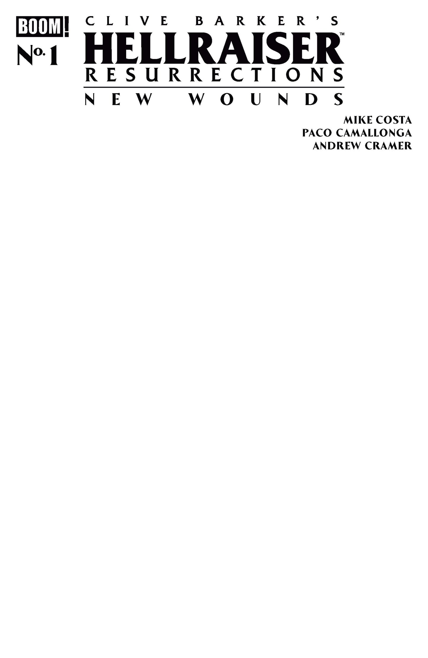 HELLRAISER RESURRECTIONS - NEW WOUNDS #1 C BLANK SKETCH VAR CVR C