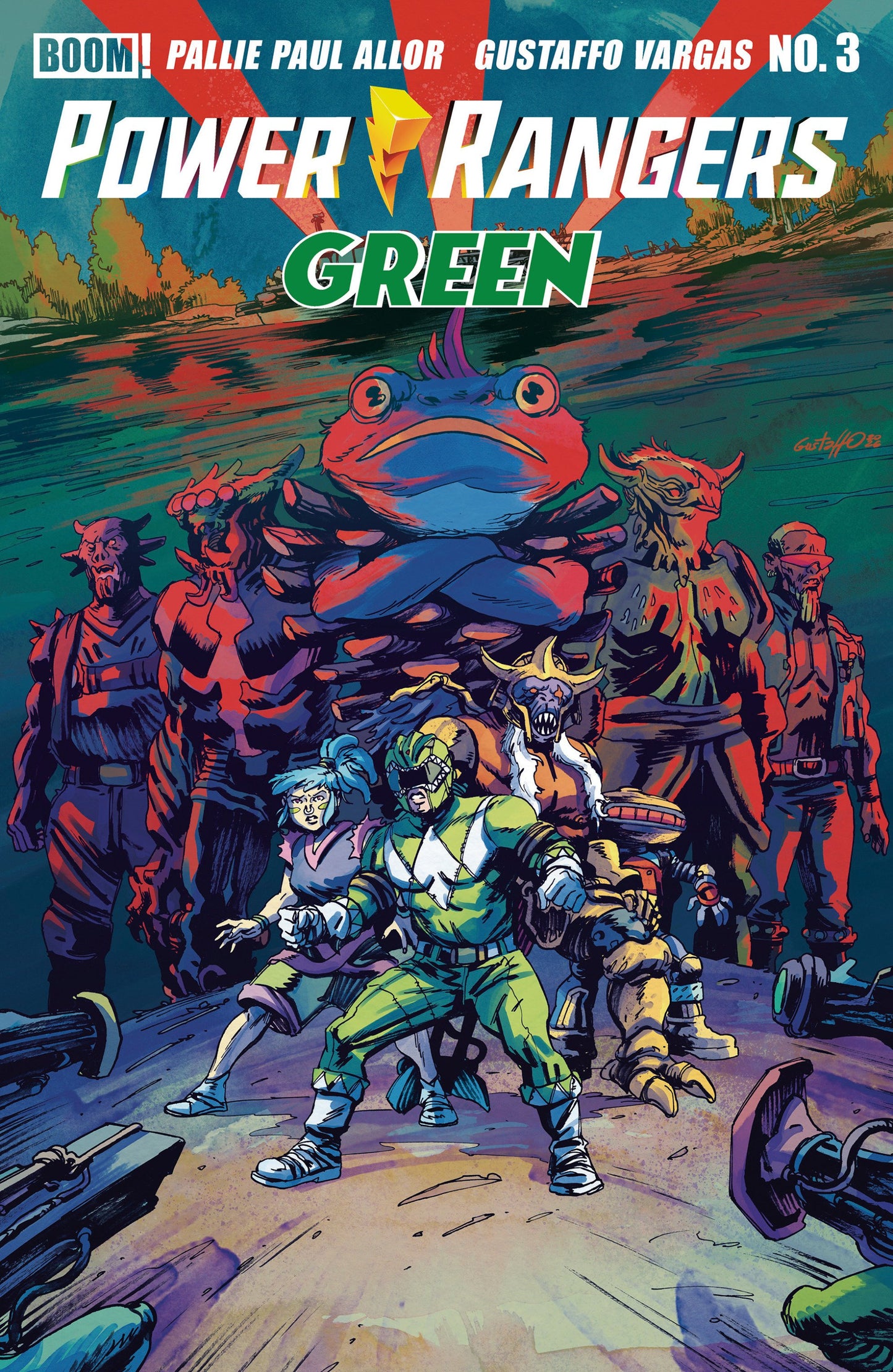 POWER RANGERS GREEN #3 B VAR DRESSED VARGAS CVR B