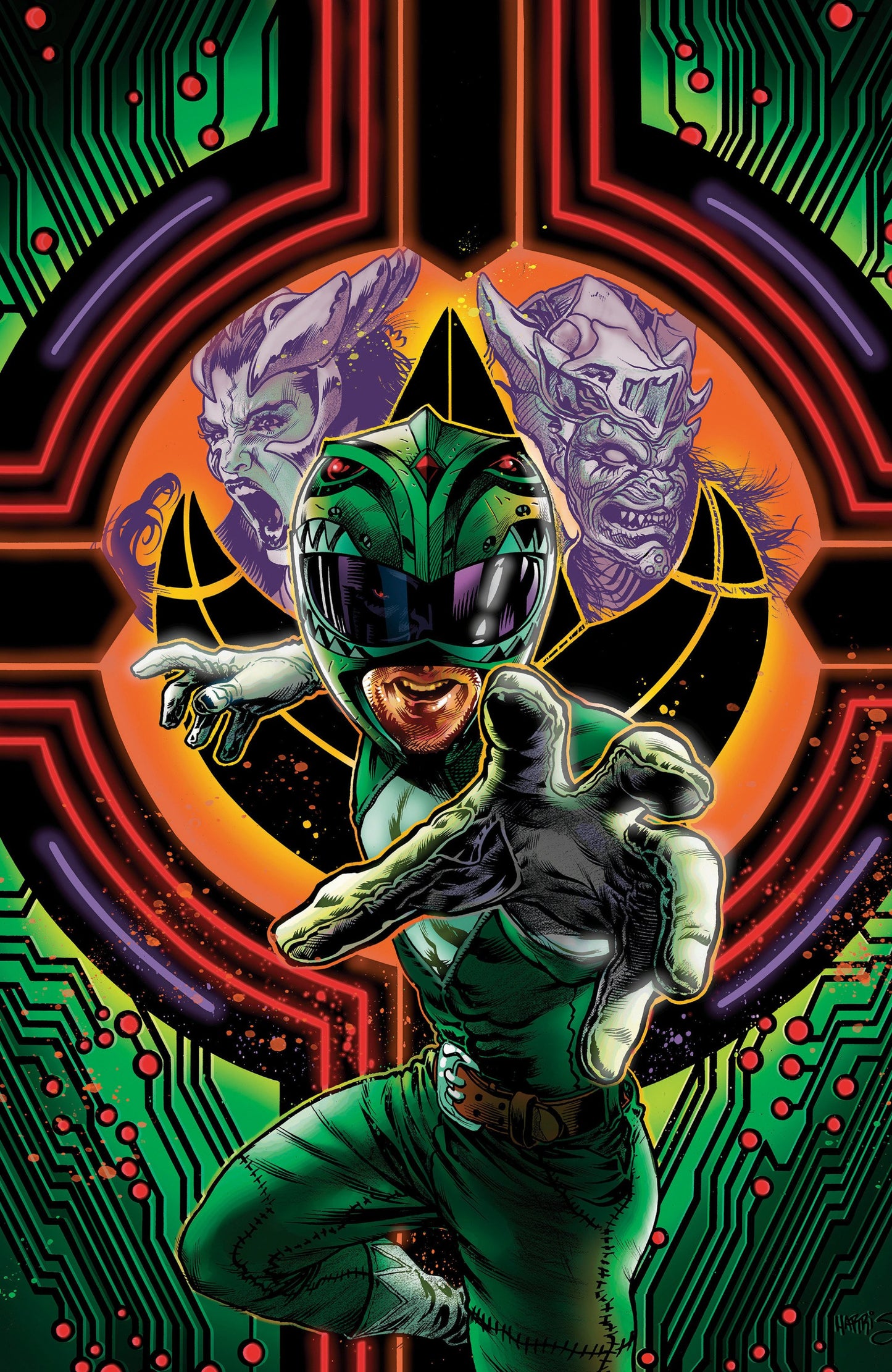 POWER RANGERS GREEN #3 D FOIL VAR FULL ART FOIL HARRIS CVR D