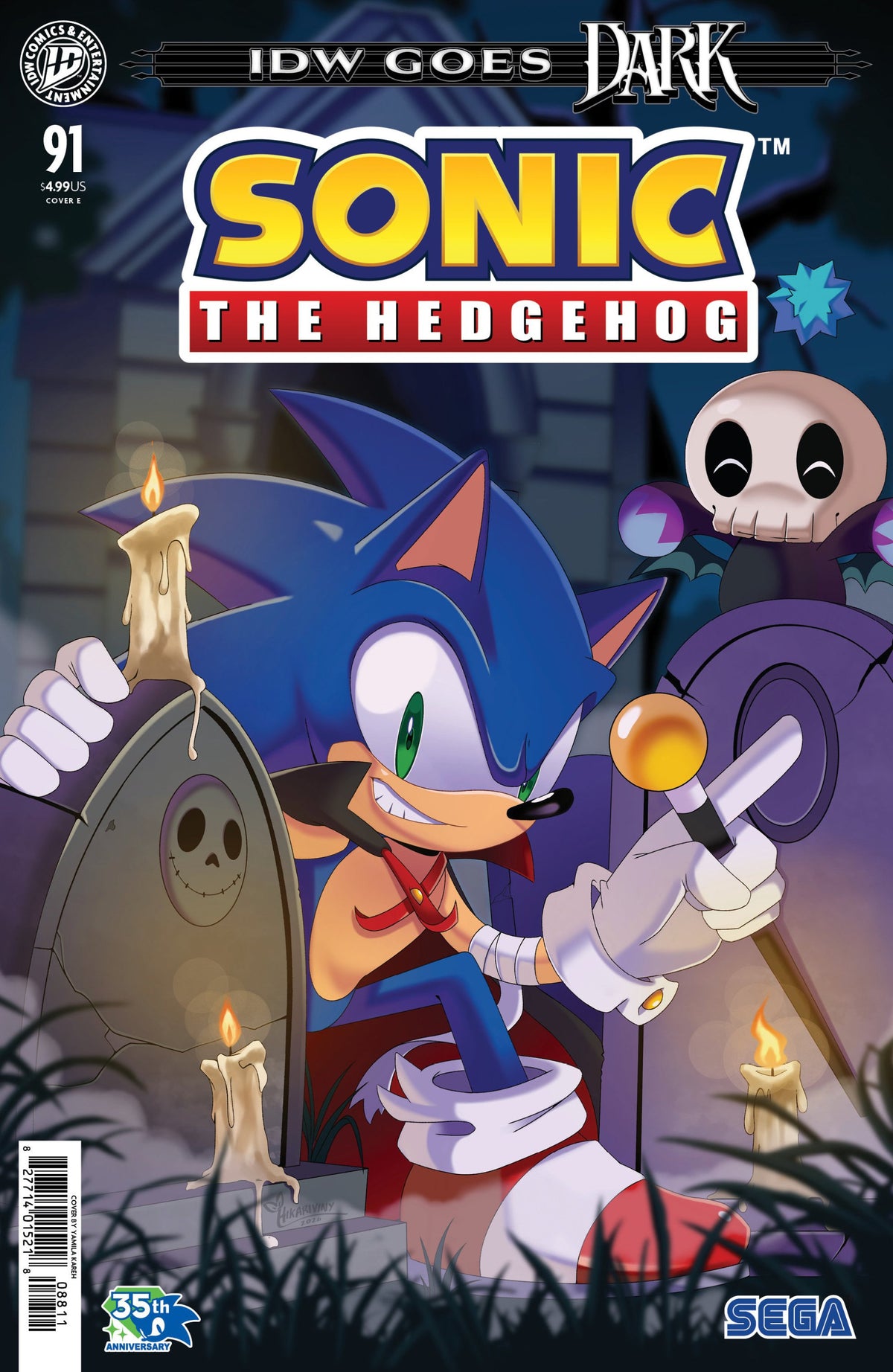 SONIC THE HEDGEHOG #91 VAR E KAREH IDW GOES DARK VAR CVR E