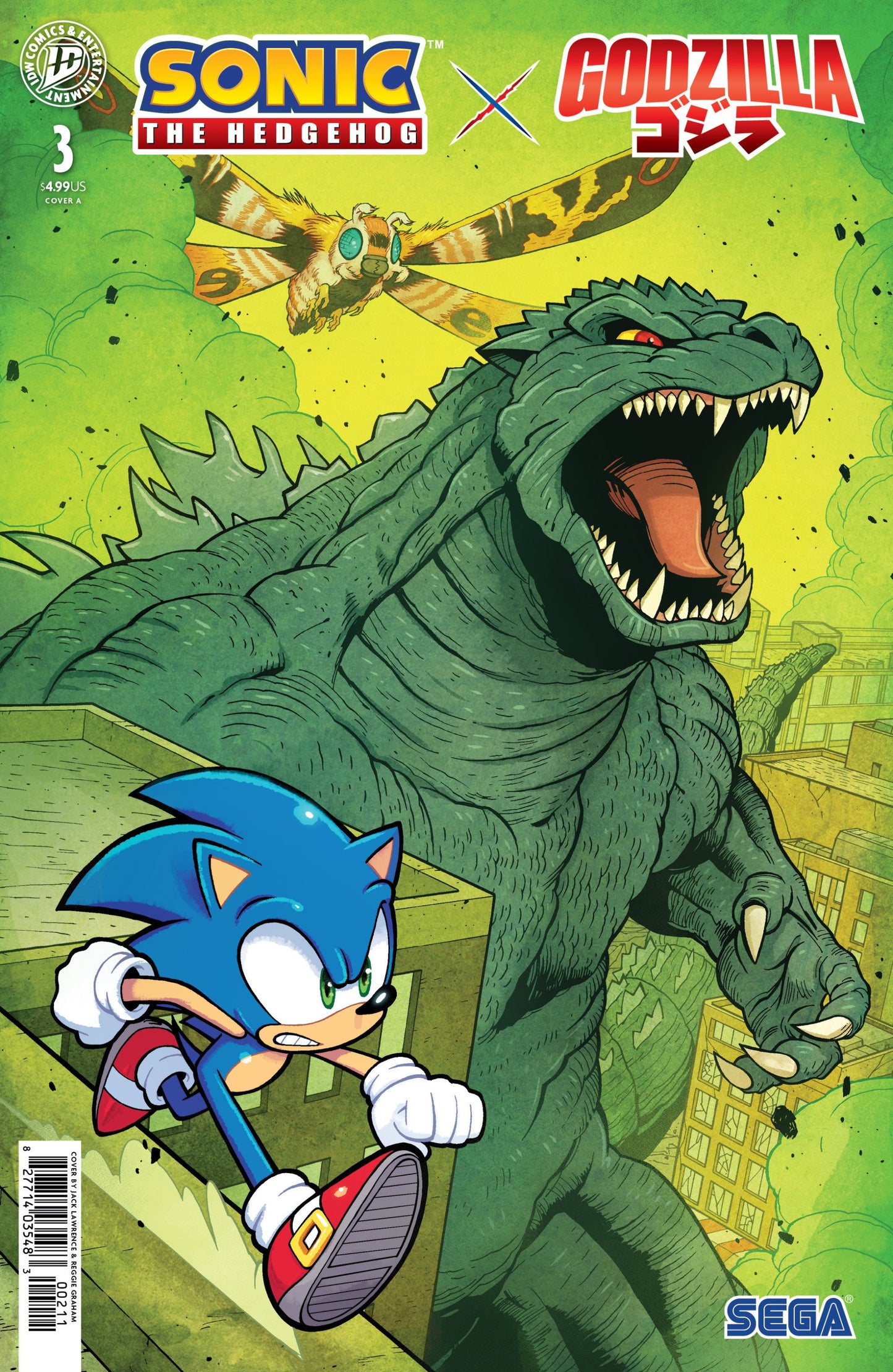 SONIC THE HEDGEHOG X GODZILLA #3 COVER A LAWRENCE CVR A