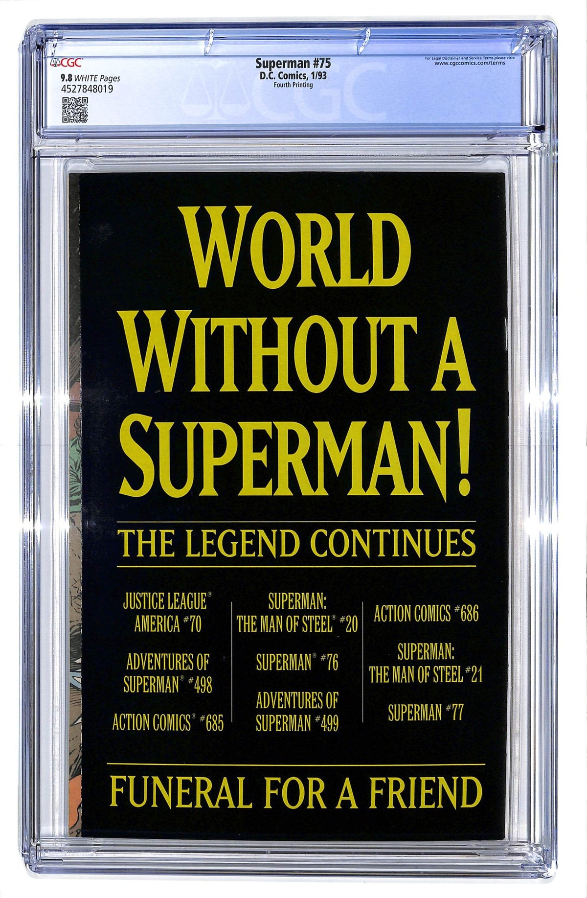 Superman 1987 #75 Fourth Printing - CGC 9.8 - $65.00