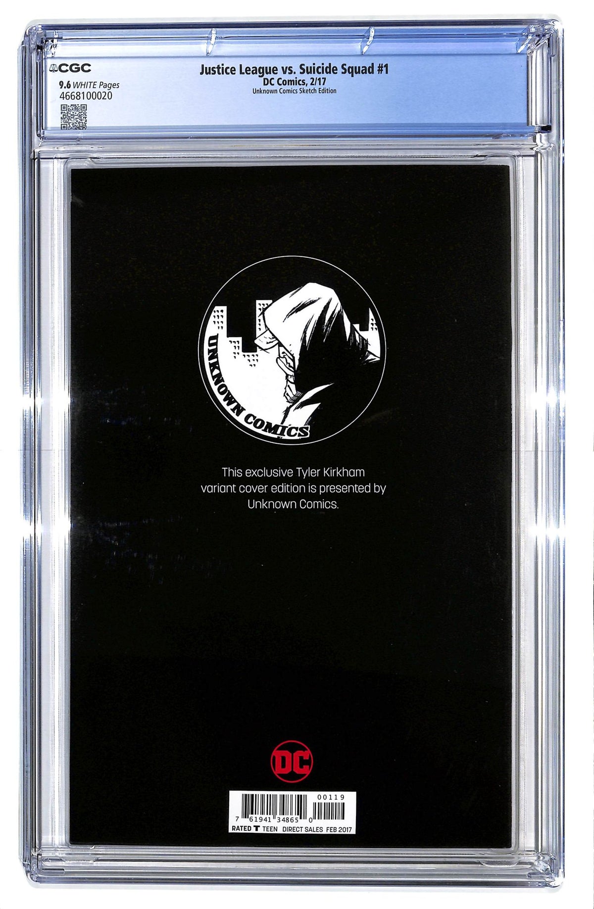 Justice League vs. Suicide Squad 2017 #1 Unknown Comics Tyler Kirkham Black and White Cover - CGC 9.6 - $35.00