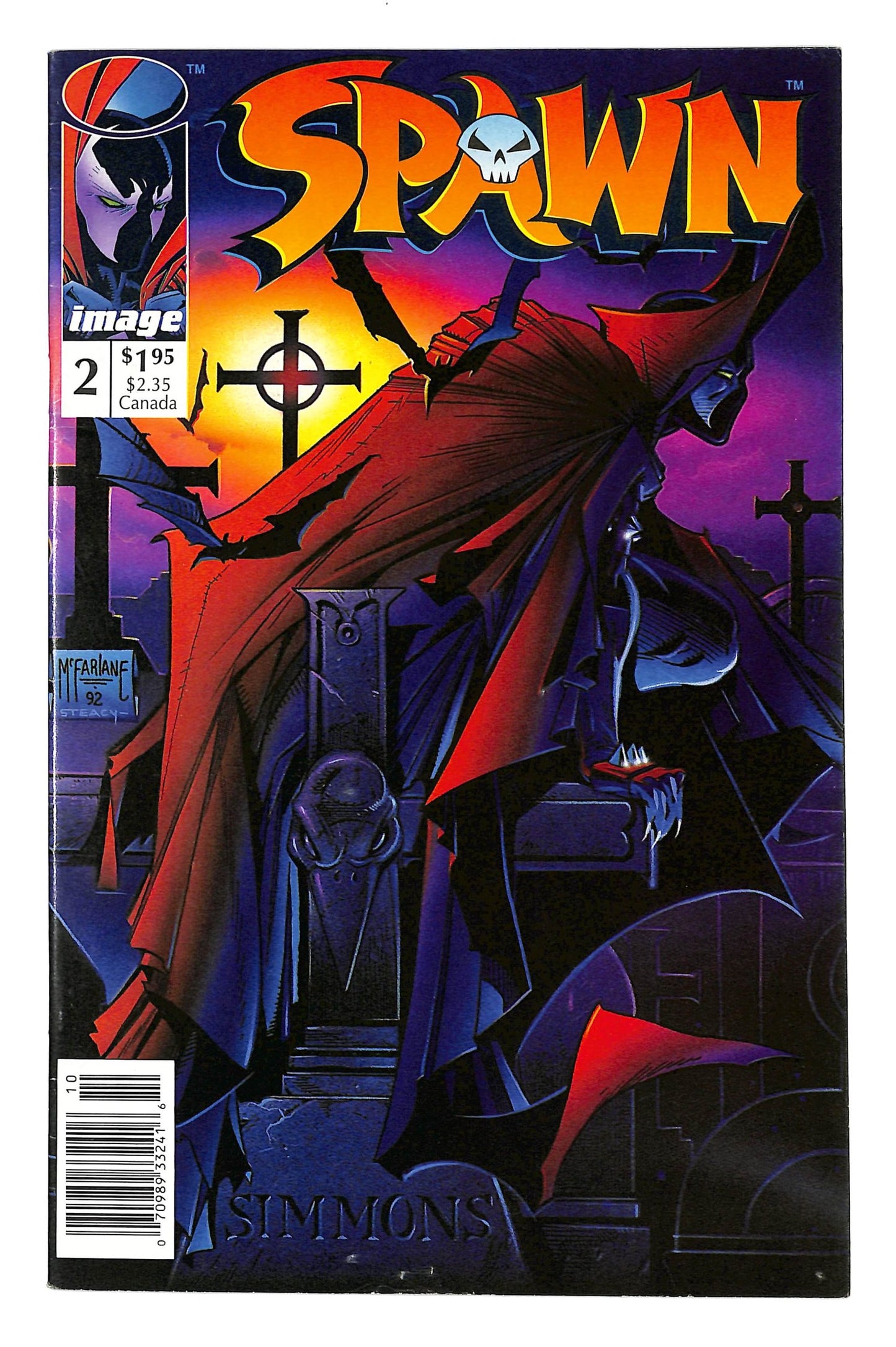 Spawn 1992 #2 Newsstand ed. - back issue - $25.00