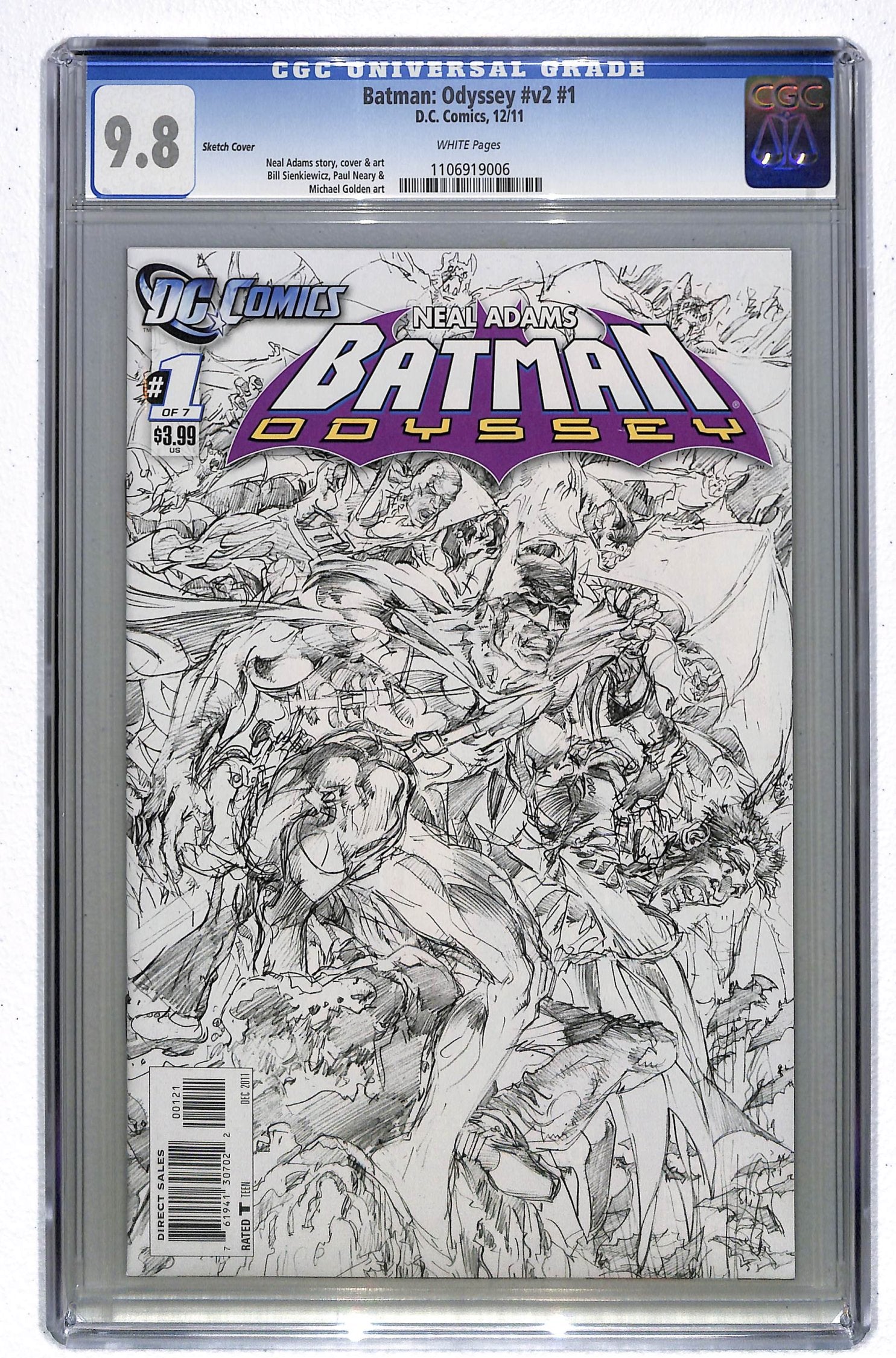 Batman: Odyssey 2011 #1 Neal Adams Sketch Cover - back issue - $40.00