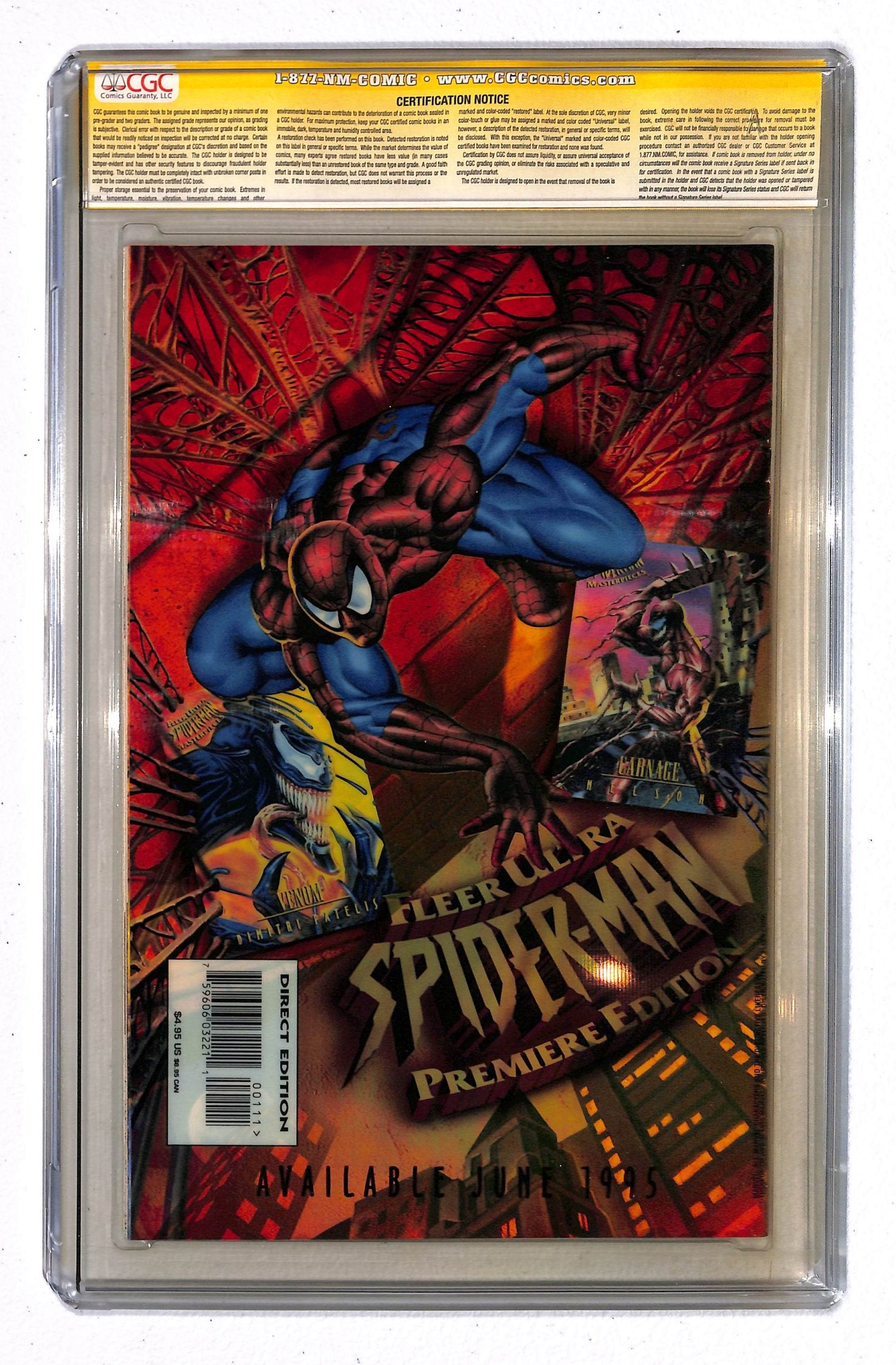 Spider-Man: Maximum Clonage Alpha 1995 #1 Signed by Ron Lim - back issue - $150.00