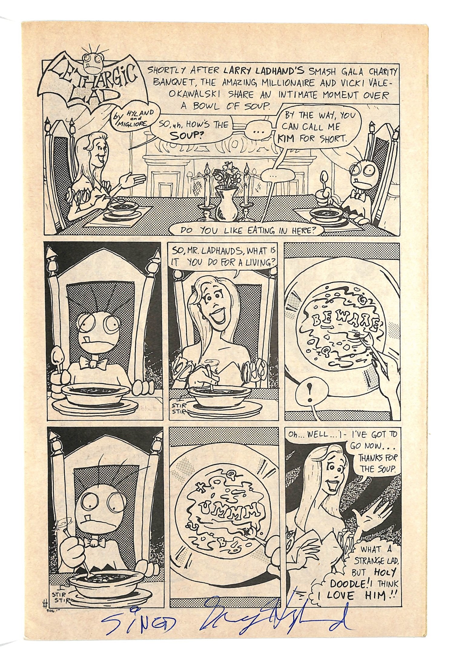 Lethargic Comics, Weakly 1991 #4 Signed by Greg Hyland - back issue - $10.00