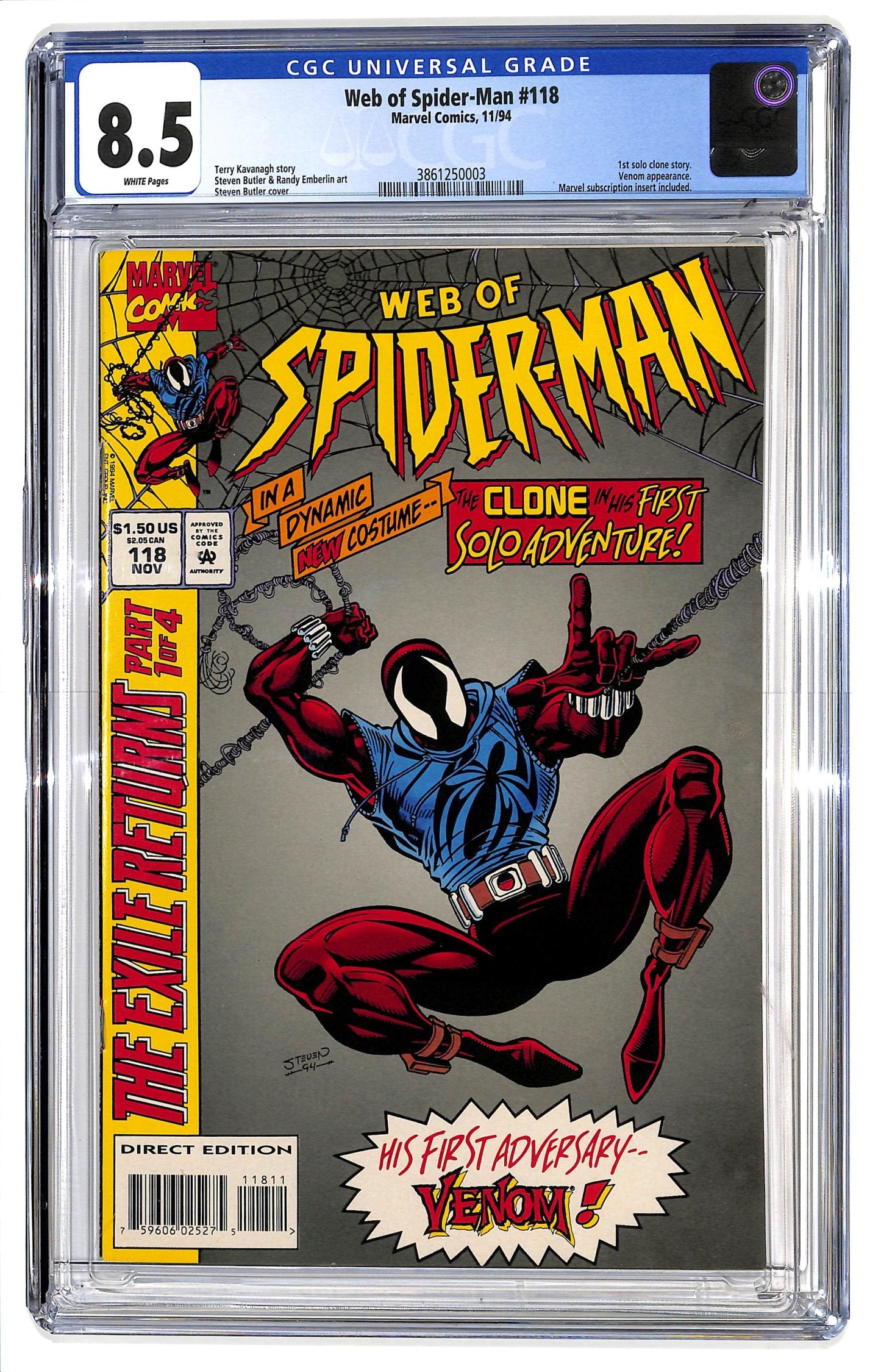 Web of Spider-Man 1985 #118 Direct Edition - CGC 8.5 - $95.00