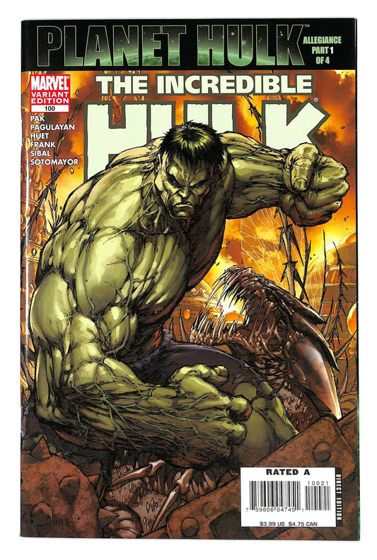 Incredible Hulk 2000 #100 Michael Turner Green Hulk - back issue - $15.00