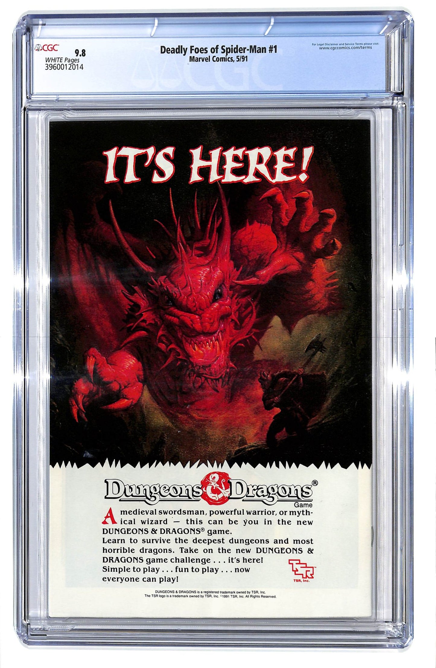 Deadly Foes of Spider-Man 1991 #1 Direct ed. - CGC 9.8 - $80.00