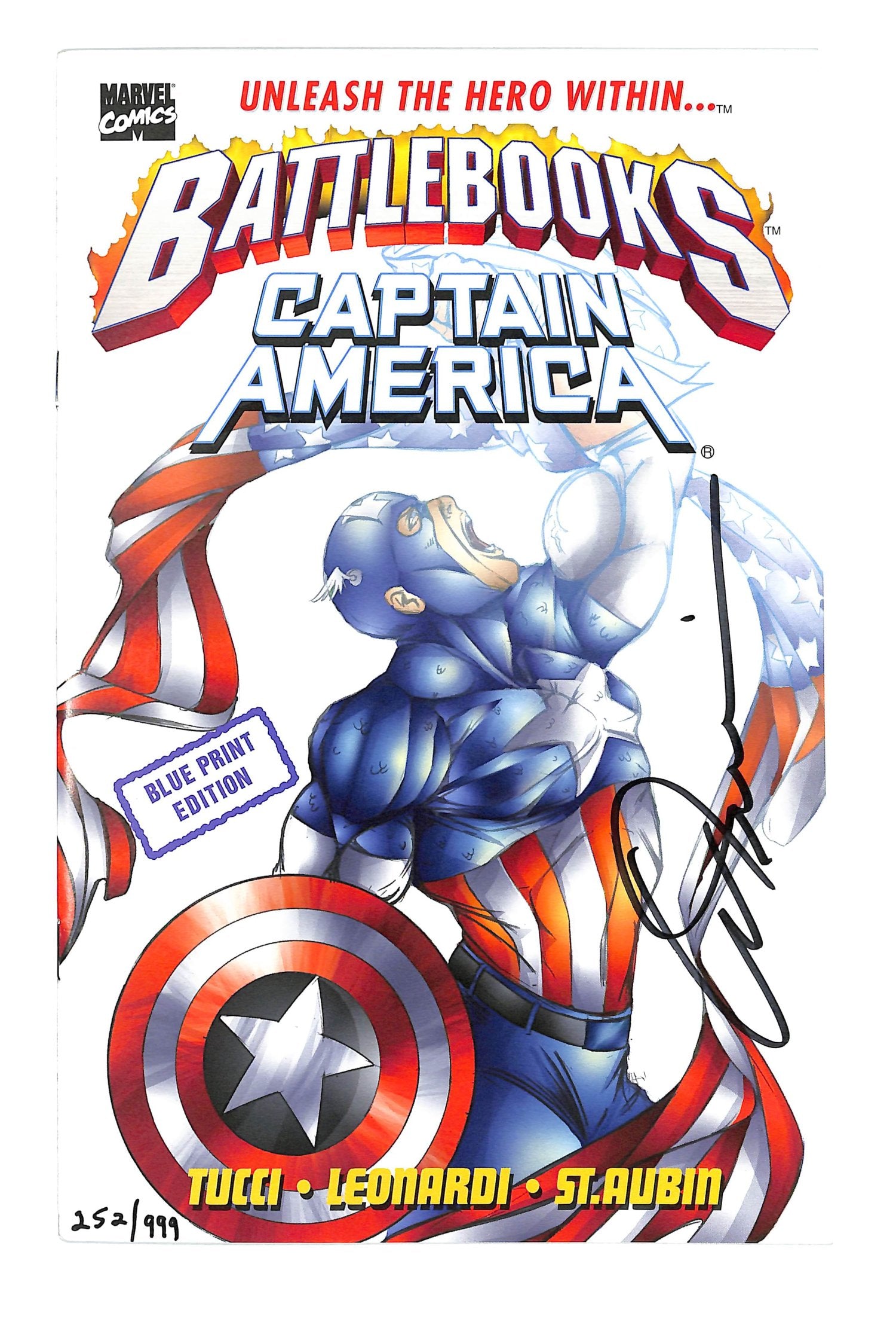 Captain America Battlebook: Streets of Fire 1998 #[nn] Blueprint Variant Signed by Billy Tucci - back issue - $20.00