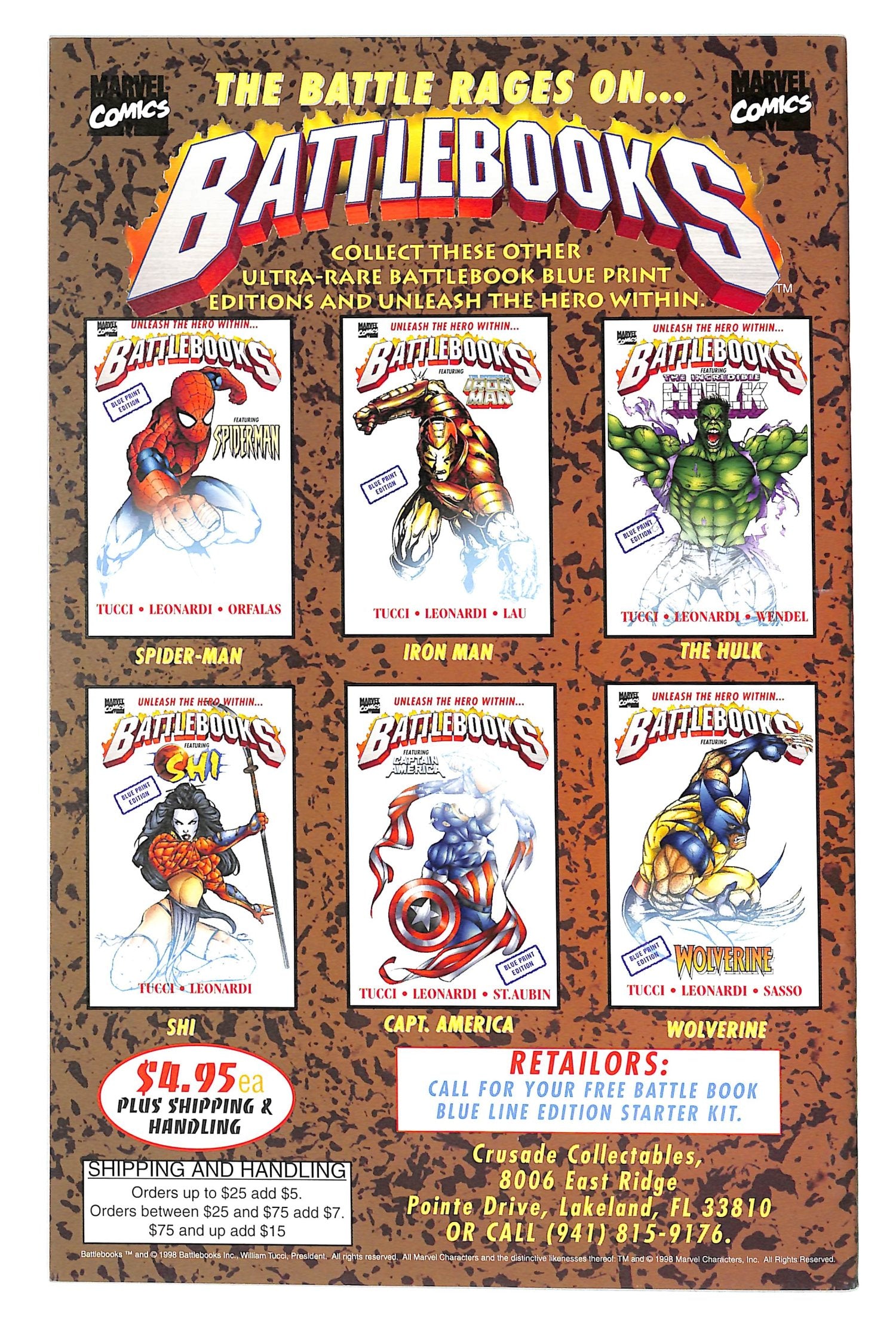 Captain America Battlebook: Streets of Fire 1998 #[nn] Blueprint Variant Signed by Billy Tucci - back issue - $20.00
