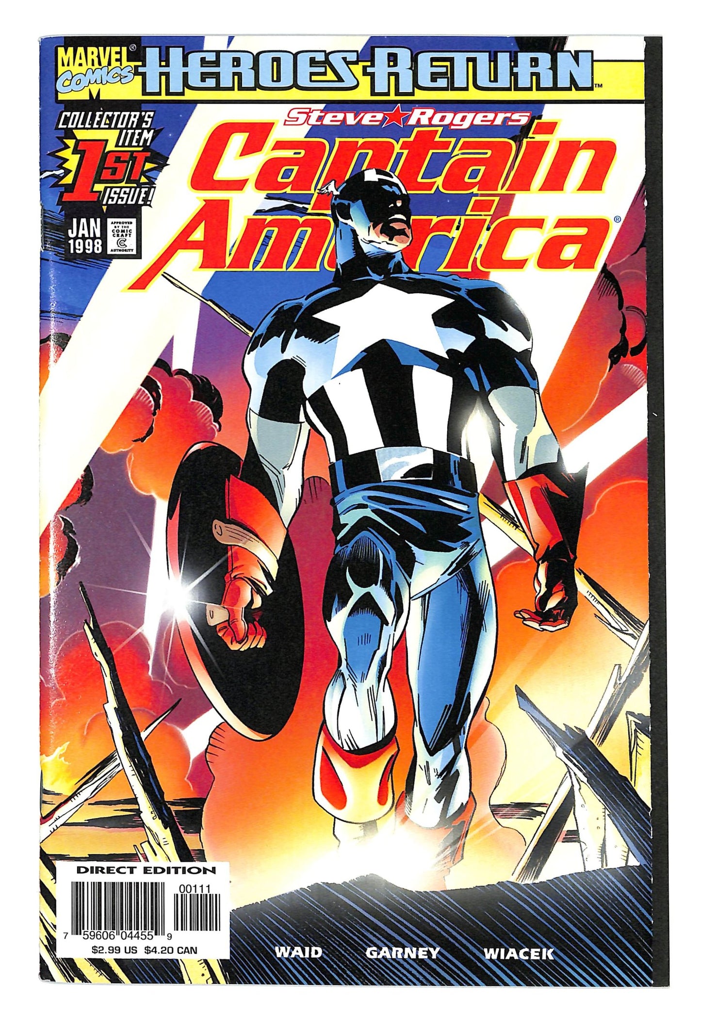 Captain America 1998 #1 Direct Edition - back issue - $10.00