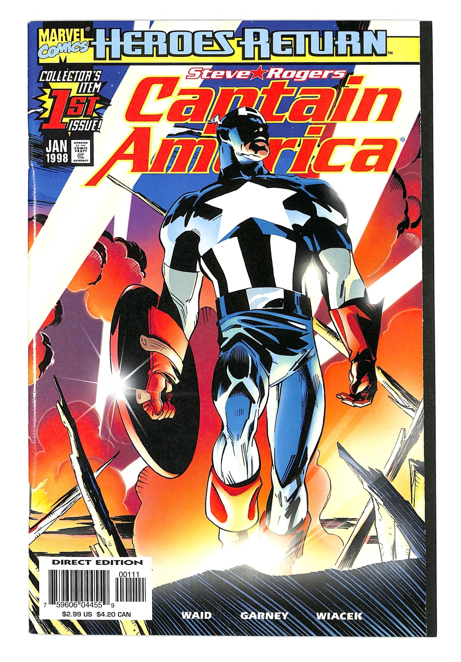 Captain America 1998 #1 Direct Edition - back issue - $10.00