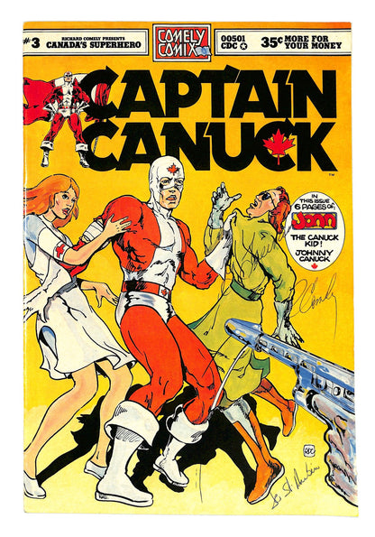Captain Canuck 1975 #3 Signed by Richard Comey, Claude St. Aubin, & George Freeman - back issue - $15.00