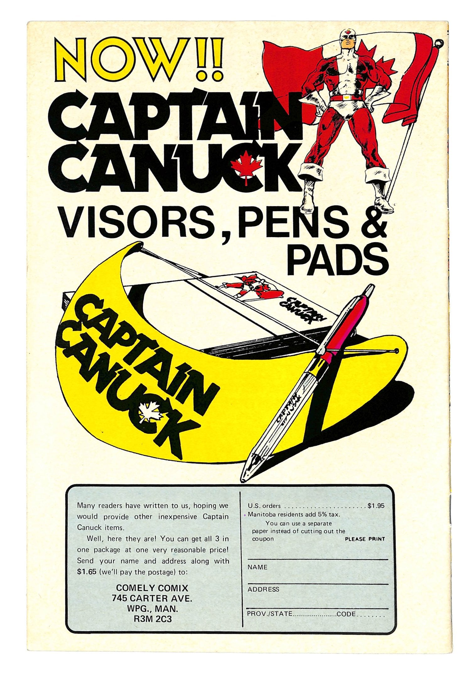 Captain Canuck 1975 #3 Signed by Richard Comey, Claude St. Aubin, & George Freeman - back issue - $15.00