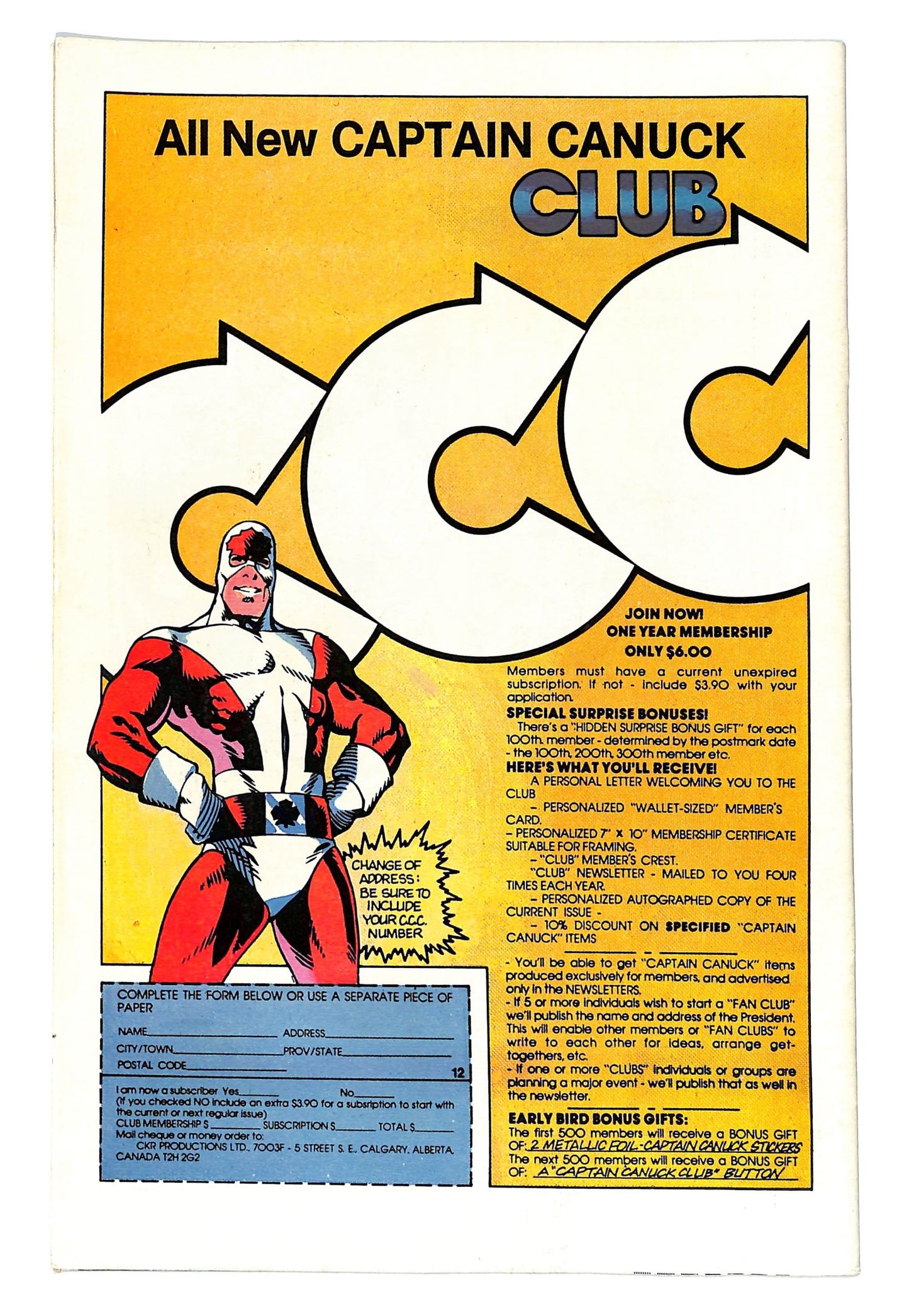 Captain Canuck 1975 #12 Newsstand ed. - back issue - $10.00