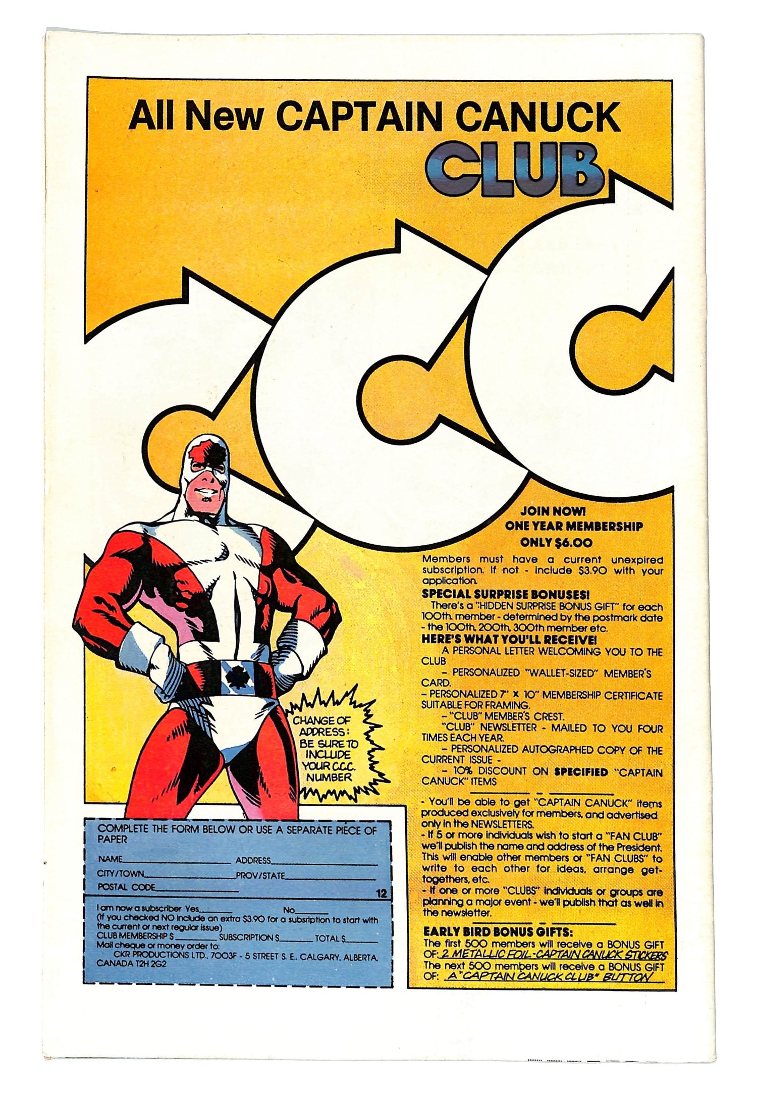 Captain Canuck 1975 #12 Newsstand ed. - back issue - $10.00