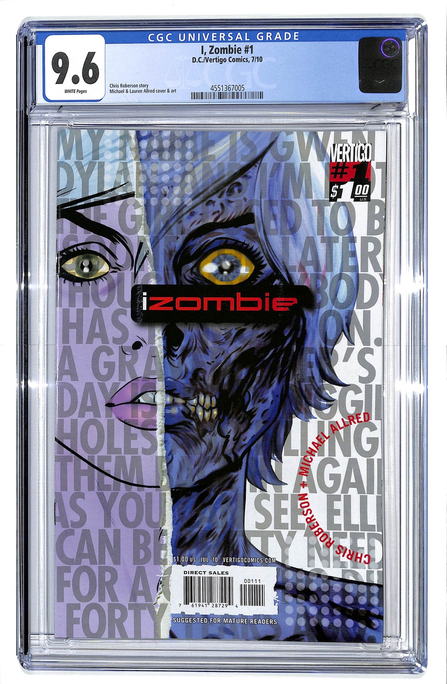 I, Zombie [iZombie] 2010 #1 - CGC 9.6 - $55.00