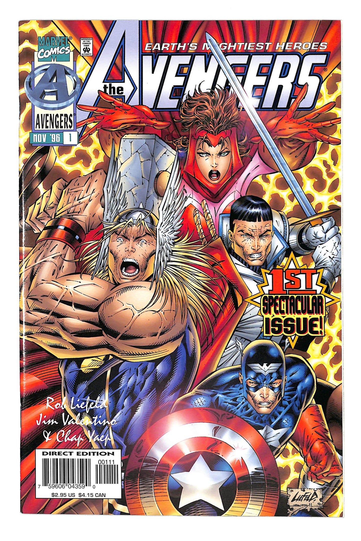 Avengers 1996 #1 Liefeld Cover - back issue - $10.00