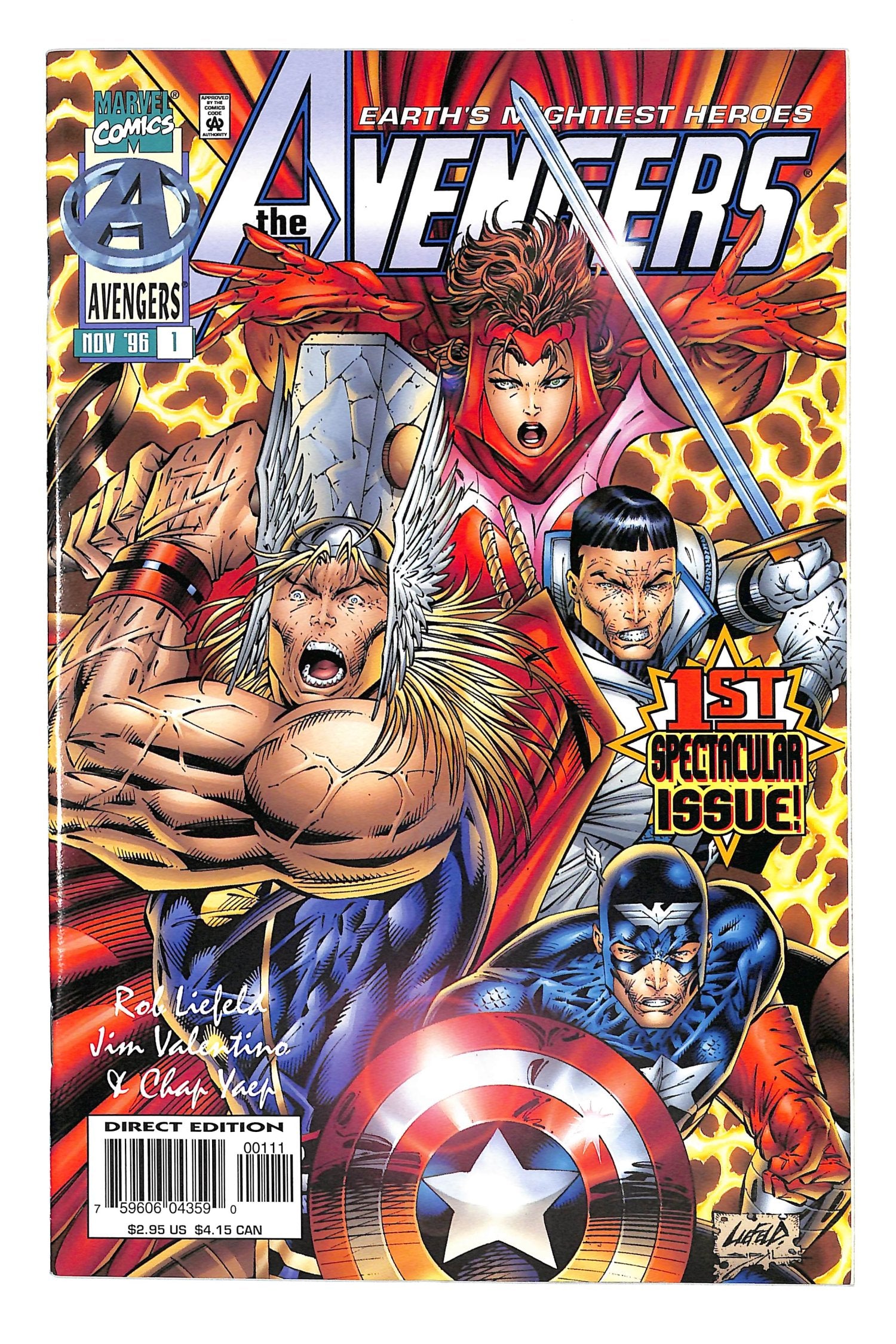 Avengers 1996 #1 Liefeld Cover - back issue - $10.00