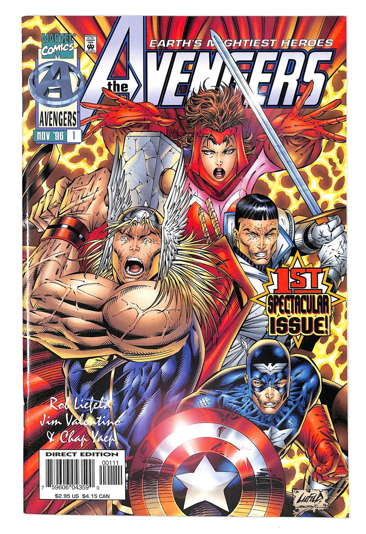 Avengers 1996 #1 Liefeld Cover - back issue