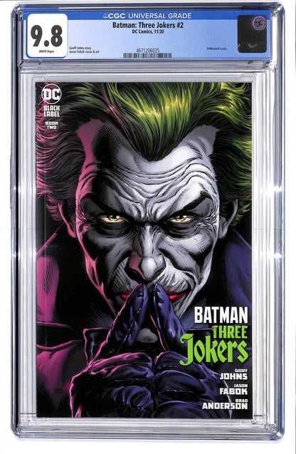 Batman: Three Jokers 2020 #2 Jason Fabok Joker Fingers to Lips Cover - CGC 9.8 - $90.00