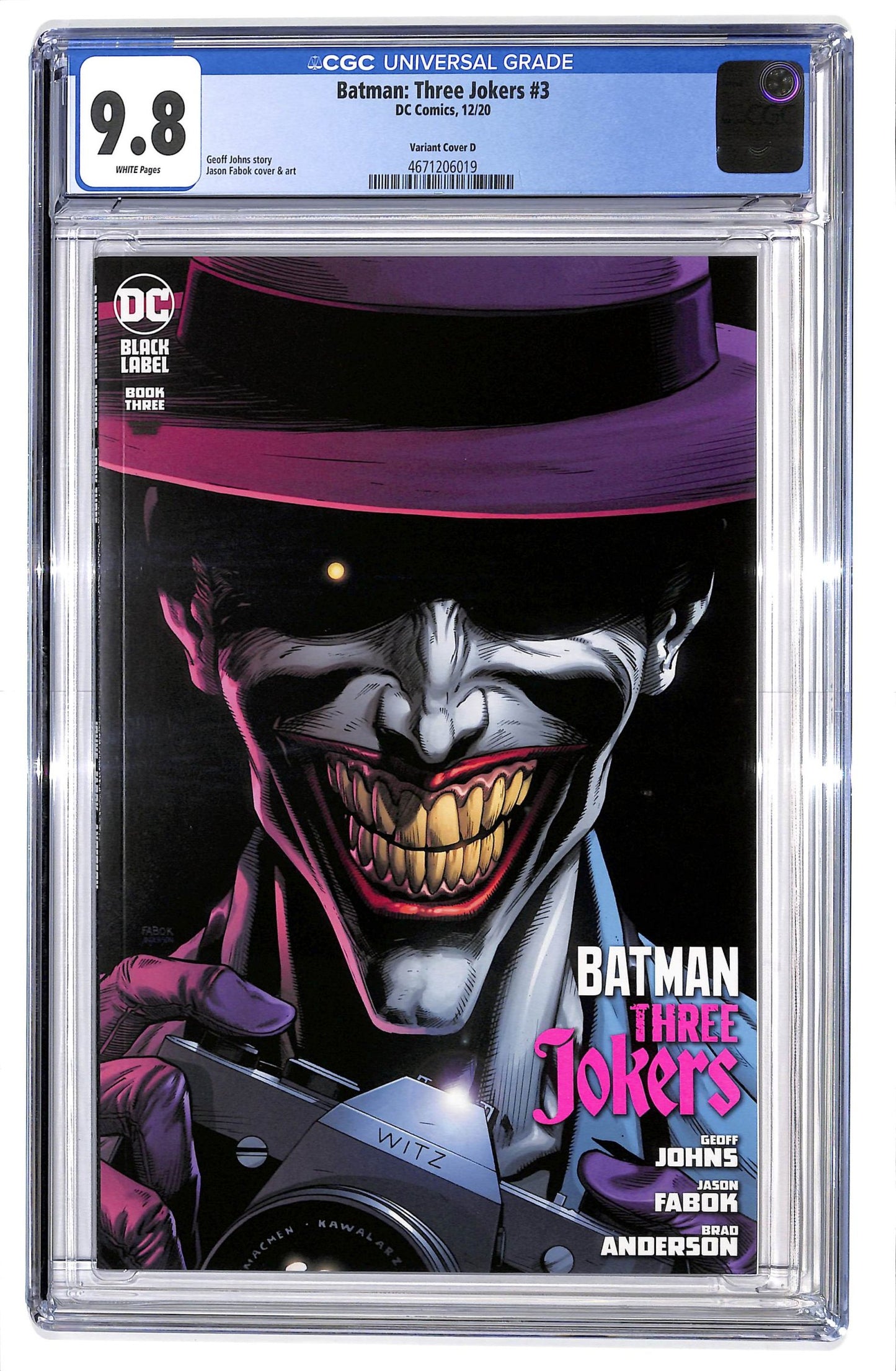 Batman: Three Jokers 2020 #3 Jason Fabok Killing Joke Hawaiian Shirt & Camera Variant Cover - CGC 9.8 - $60.00