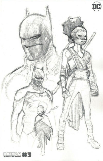 Batman Black & White 2021 #3 Second Printing Sketch Cover - back issue - $5.00